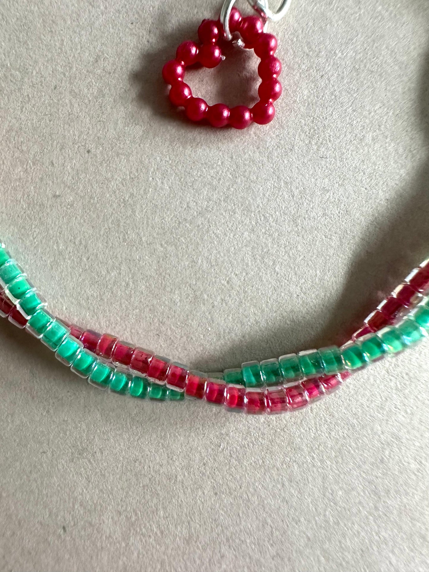 FESTIVE RED-GREEN Braided Bracelet