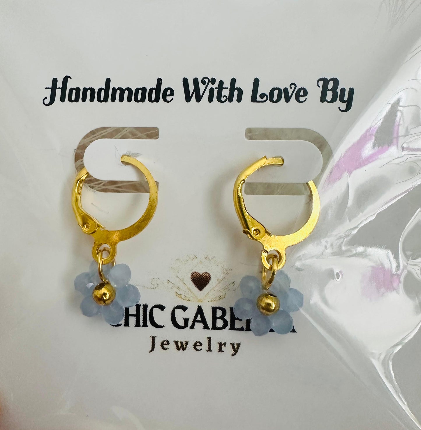 BLUE FLORAL WEAVE Handmade Earrings