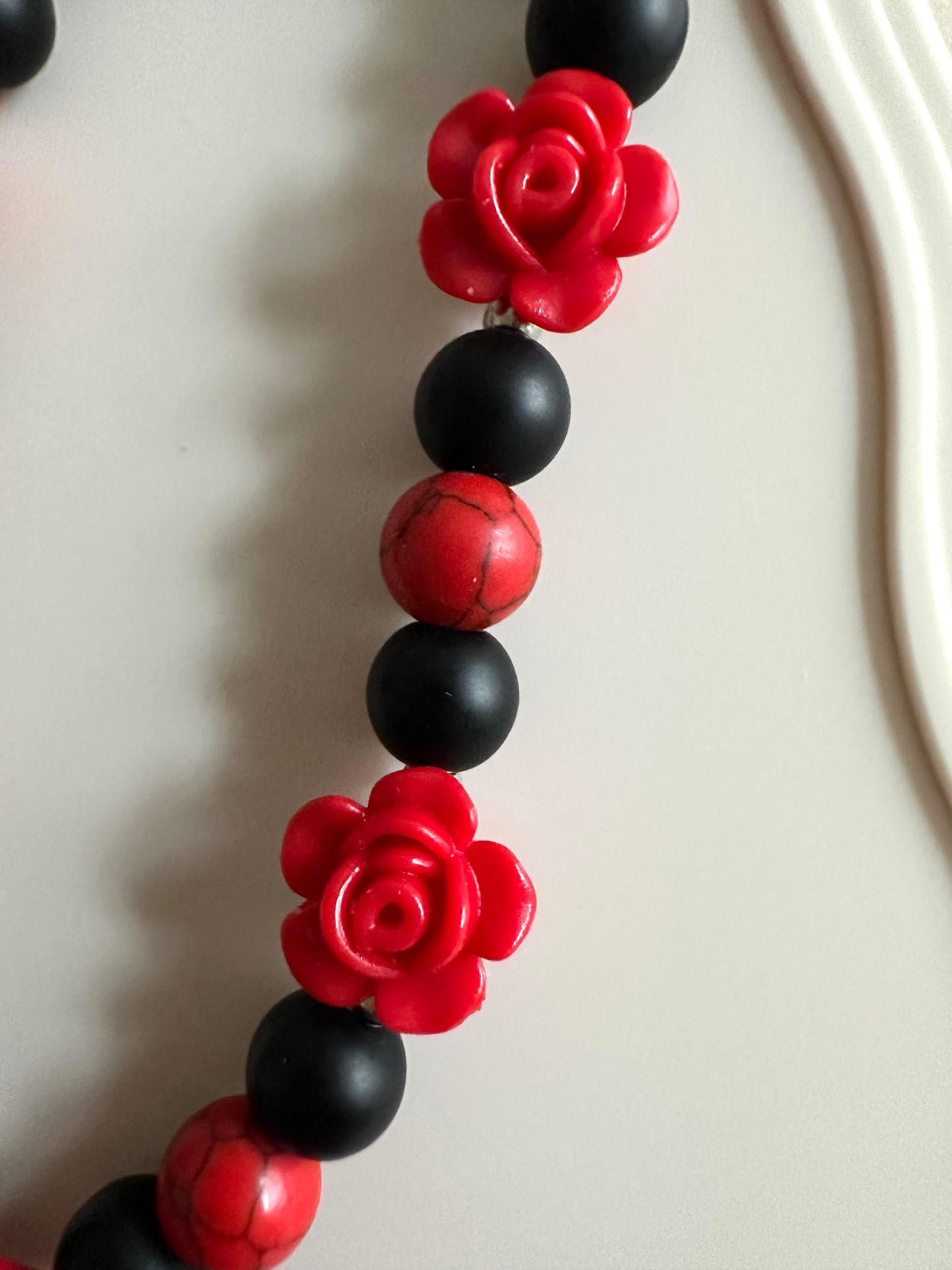 RED FLORAL Handmade Phone Charm