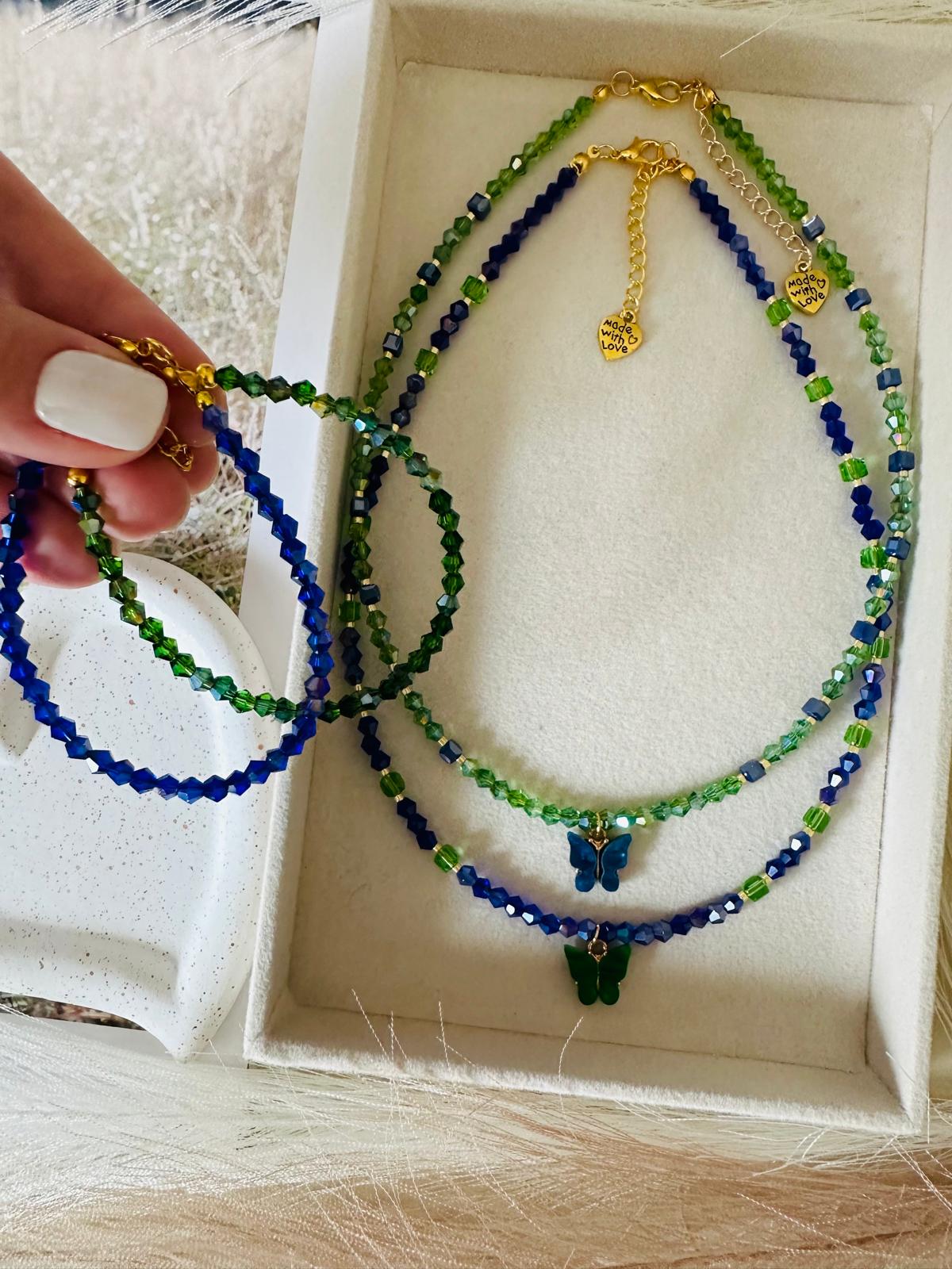 MIDNIGHT GARDEN FLIGHT Handmade Necklace