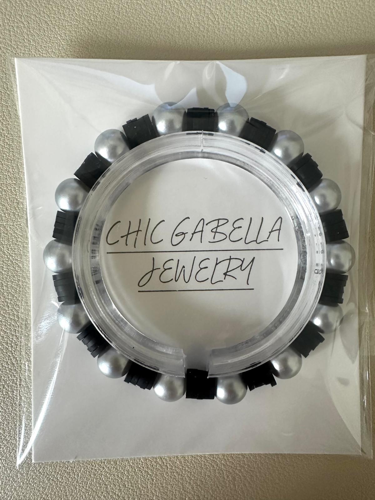 CHARCOAL HARMONY Handmade Stretch Bracelet