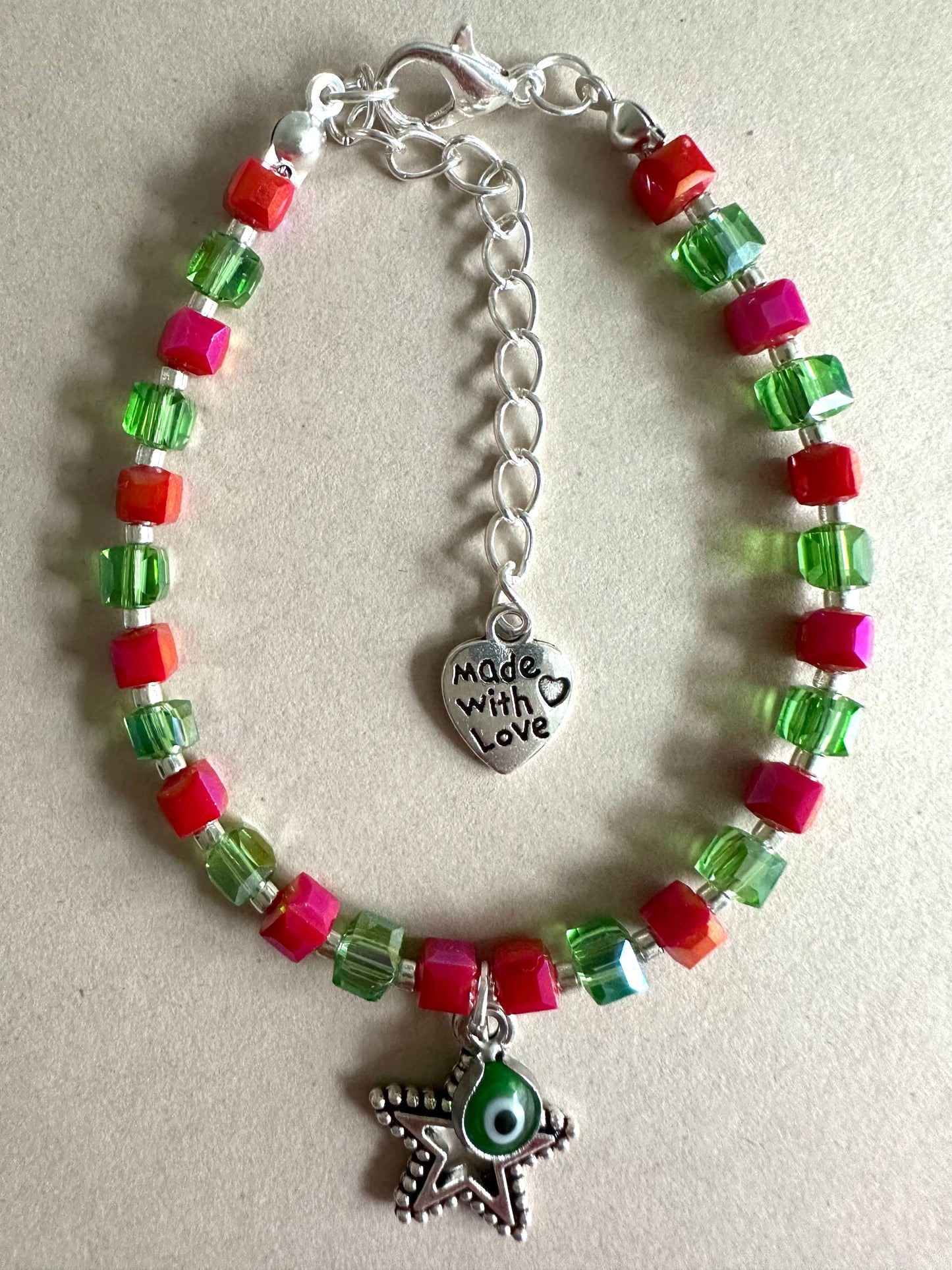 CRYSTAL CHRISTMAS STAR Handmade Bracelet