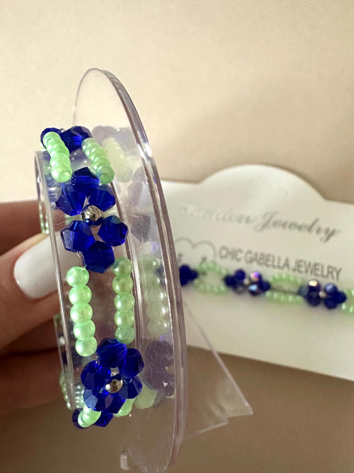 VERDANT MIDNIGHT Handmade Stretch Bracelet