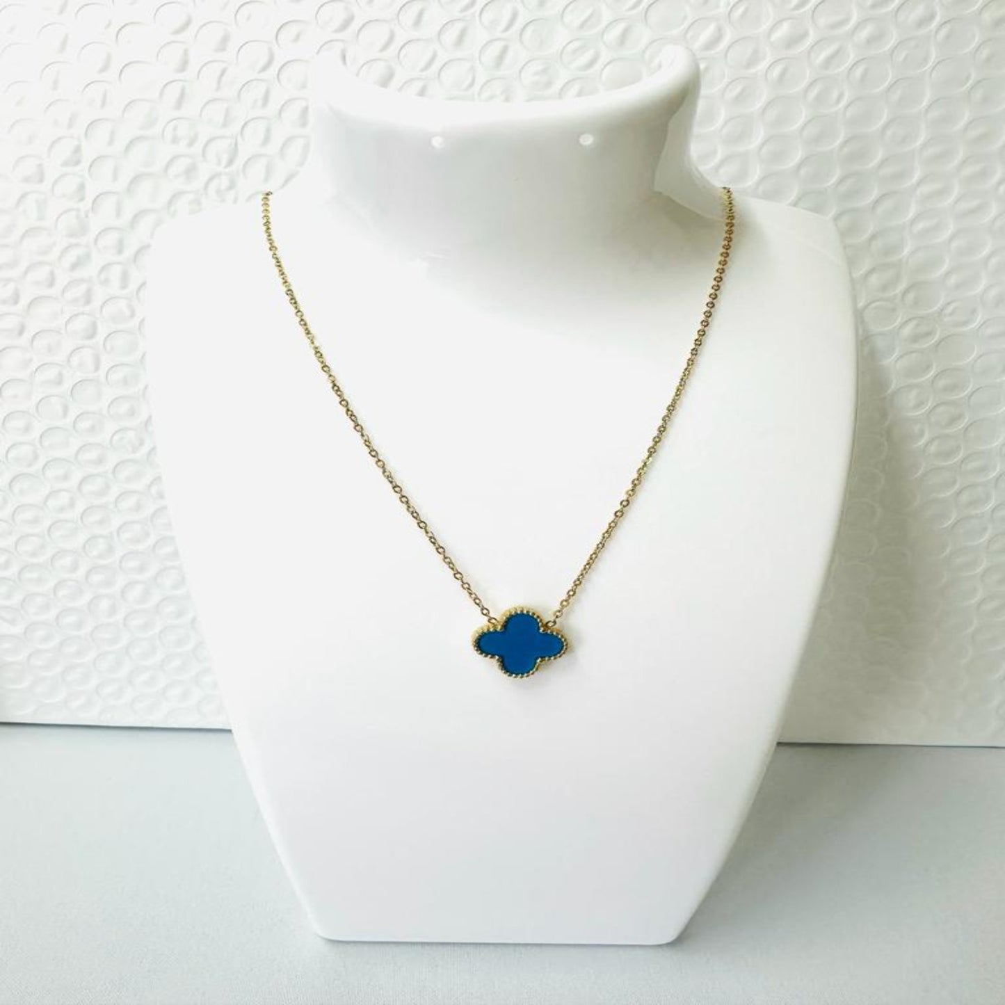 Gold plated four leaf clover necklace