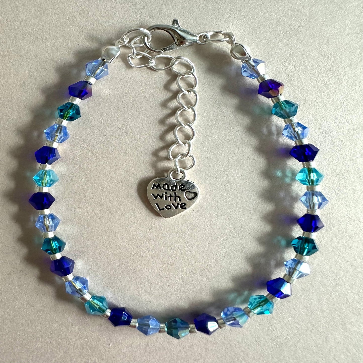 AZURE SILVER GLASS Handmade Bracelet