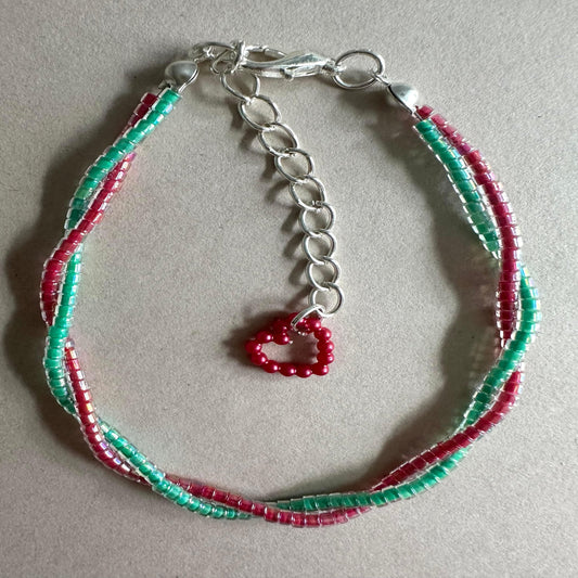 FESTIVE RED-GREEN Braided Bracelet