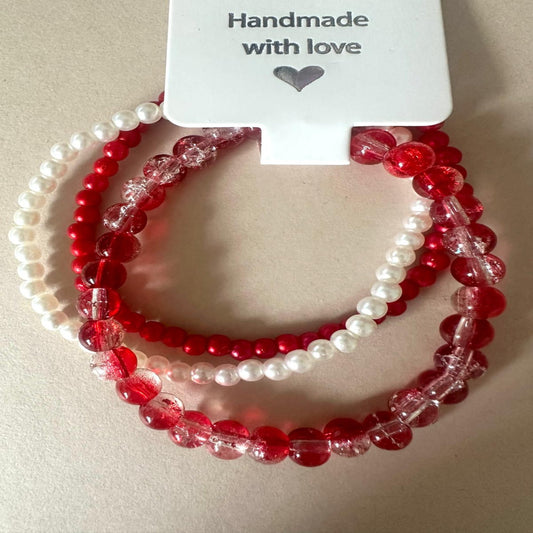 RED DREAM Stretch Bracelets (Set Of 3)