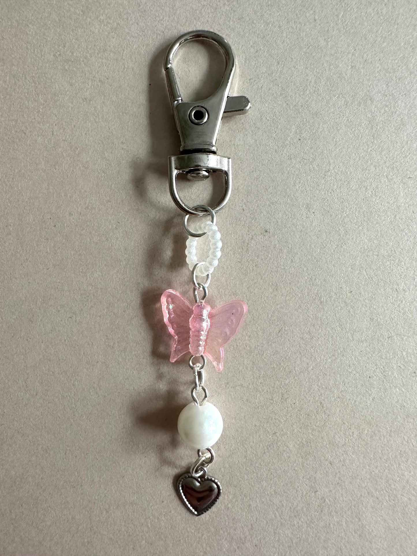  Handmade PINK BUTTERFLY Keychain