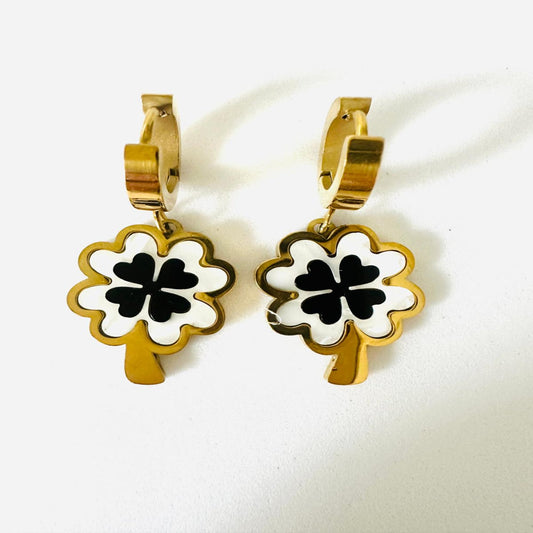 FOUR-LEAF FORTUNE DREAMS Golden Earrings