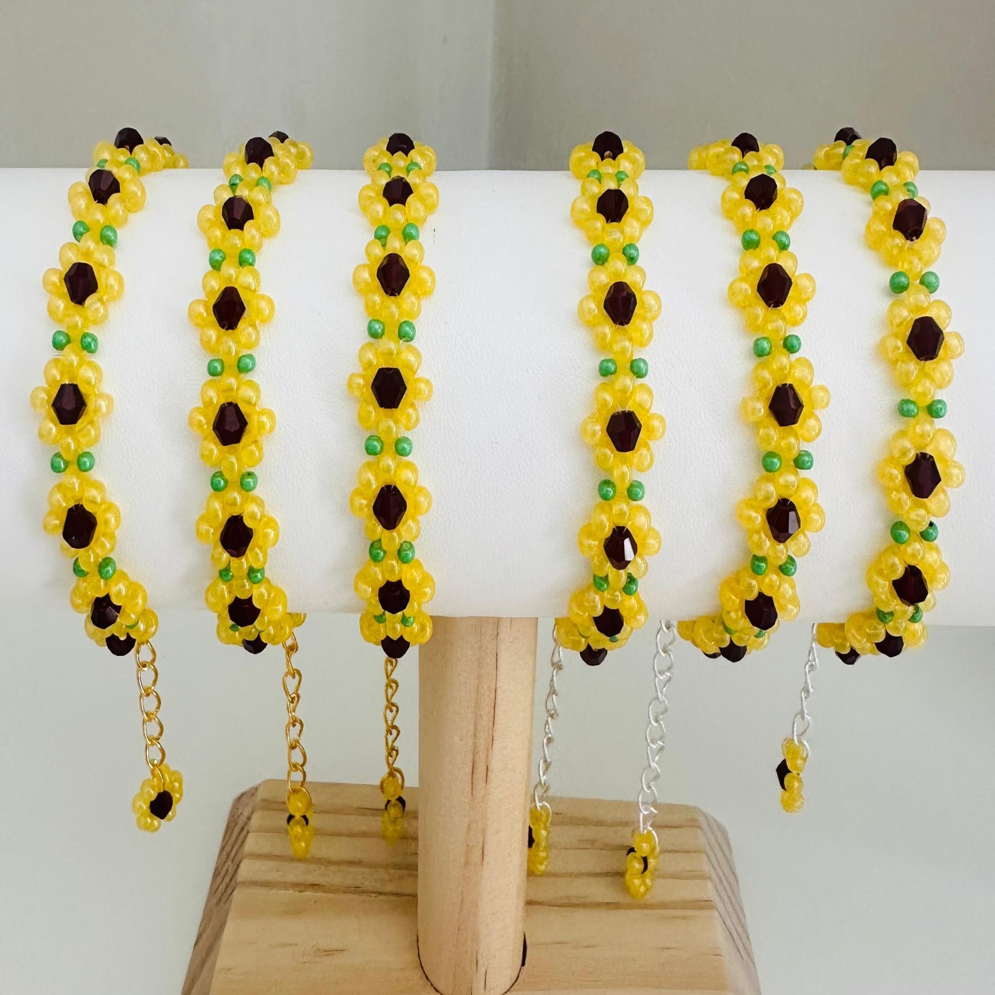 SUNFLOWER BLOOM Handmade Bracelet - Gold or Silver Options
