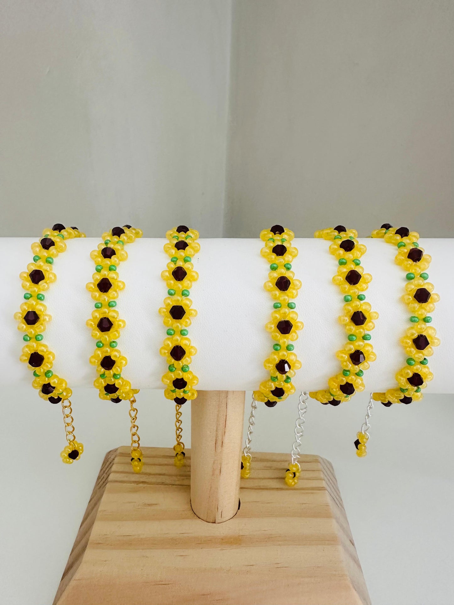 SUNFLOWER BLOOM Handmade Bracelet - Gold or Silver Options