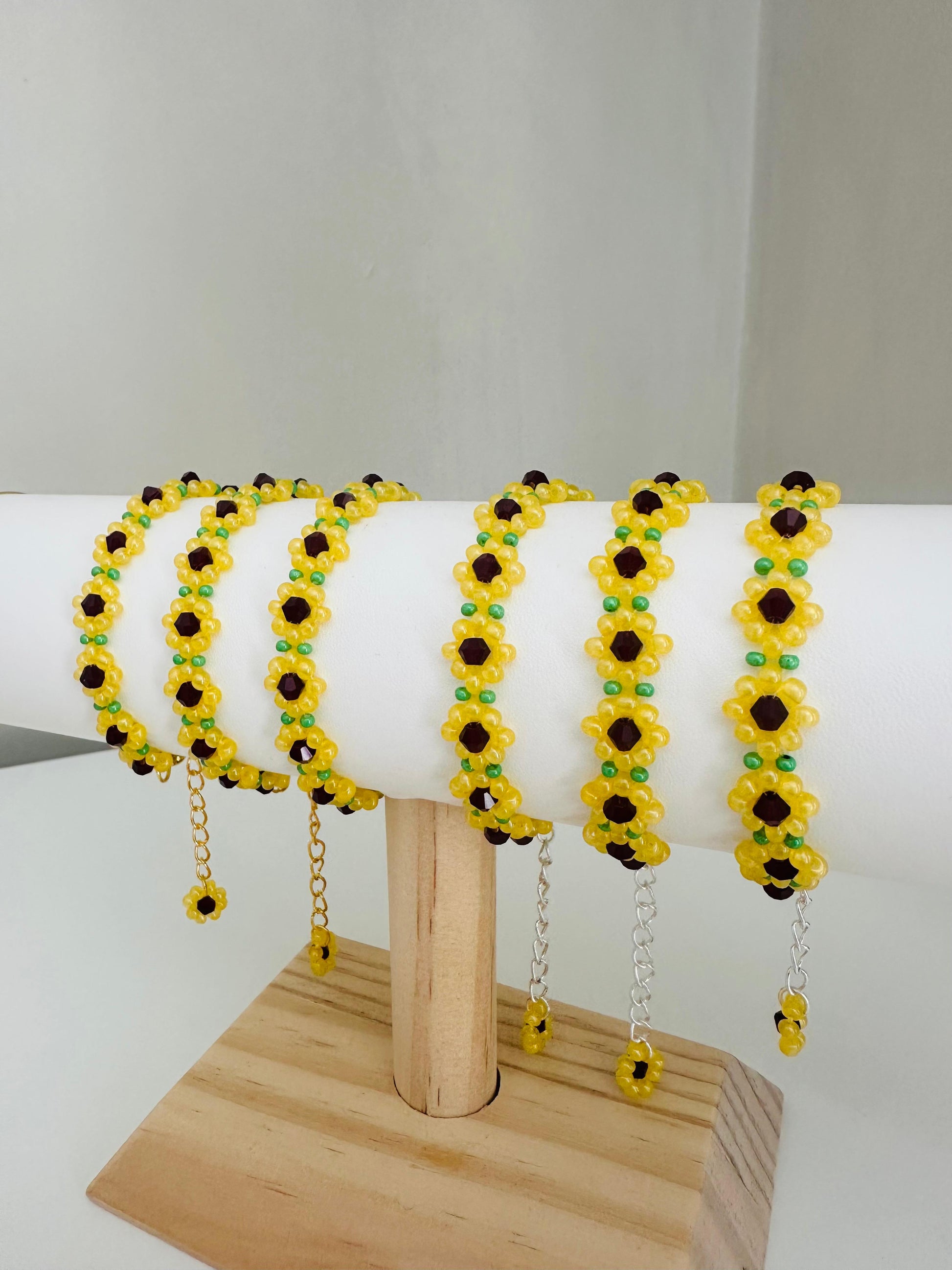 SUNFLOWER BLOOM Handmade Bracelet - Gold or Silver Options