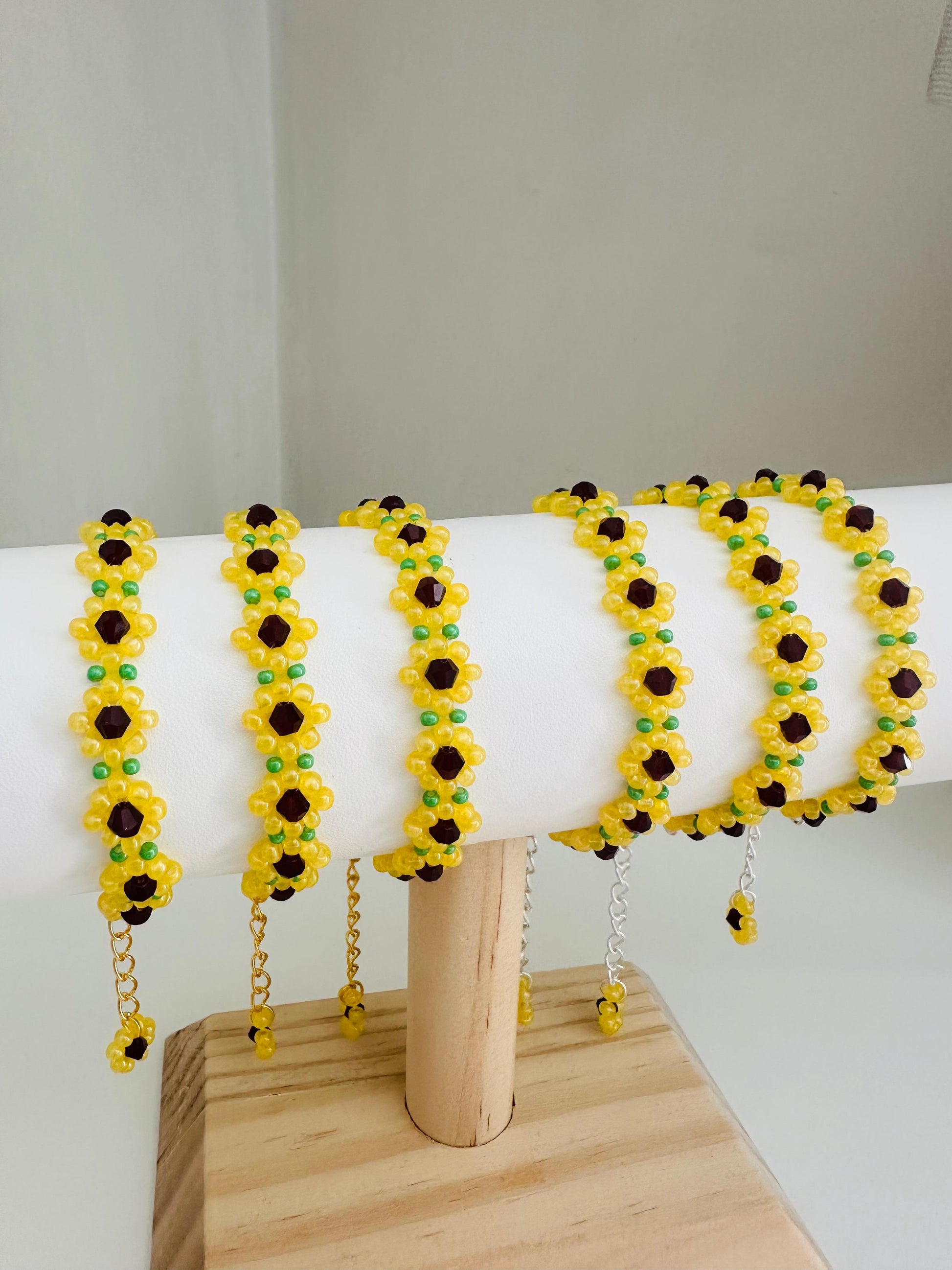 SUNFLOWER BLOOM Handmade Bracelet - Gold or Silver Options
