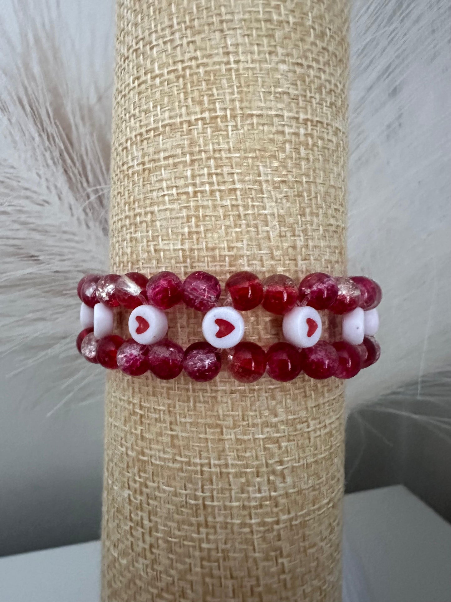 RED PASSION HEART Stretch Bracelet