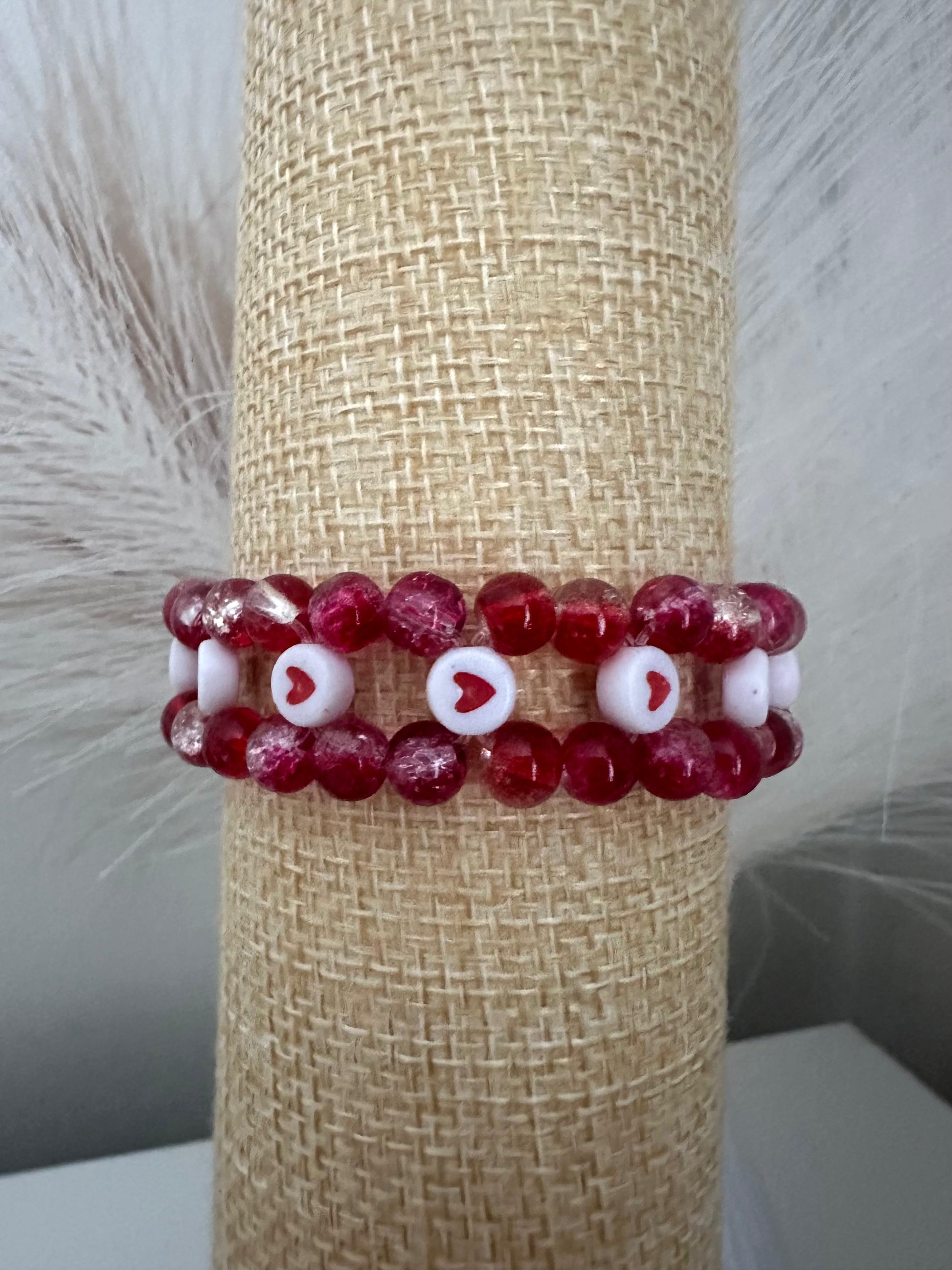 RED PASSION HEART Stretch Bracelet