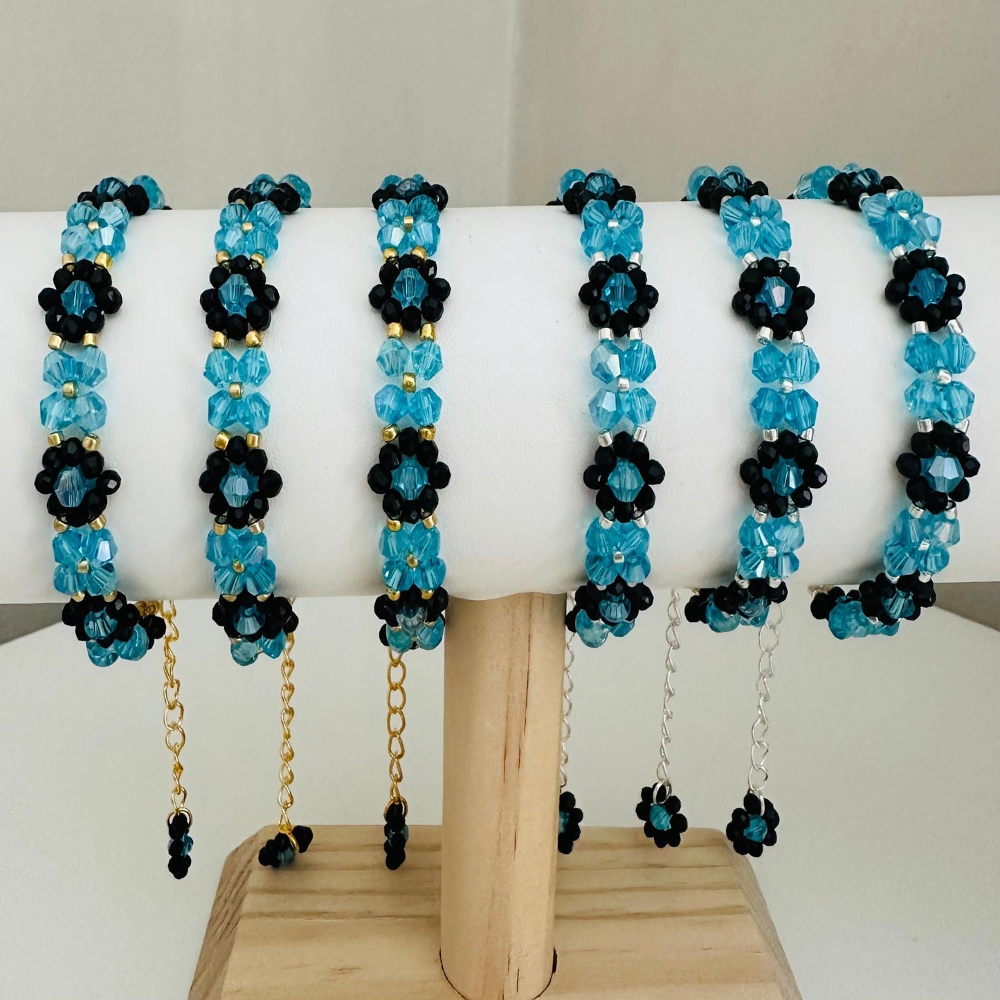 TURQUOISE NIGHT BLOOM Handmade Bracelet - Gold or Silver Options