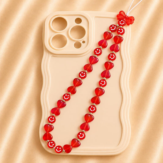 Red Love Vibes handmade phone charm with high-quality beads and versatile design
