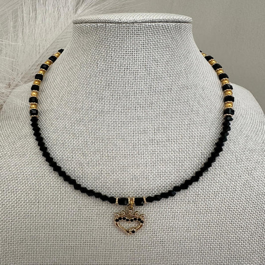 ARABELLA Handmade Black and Gold Necklace