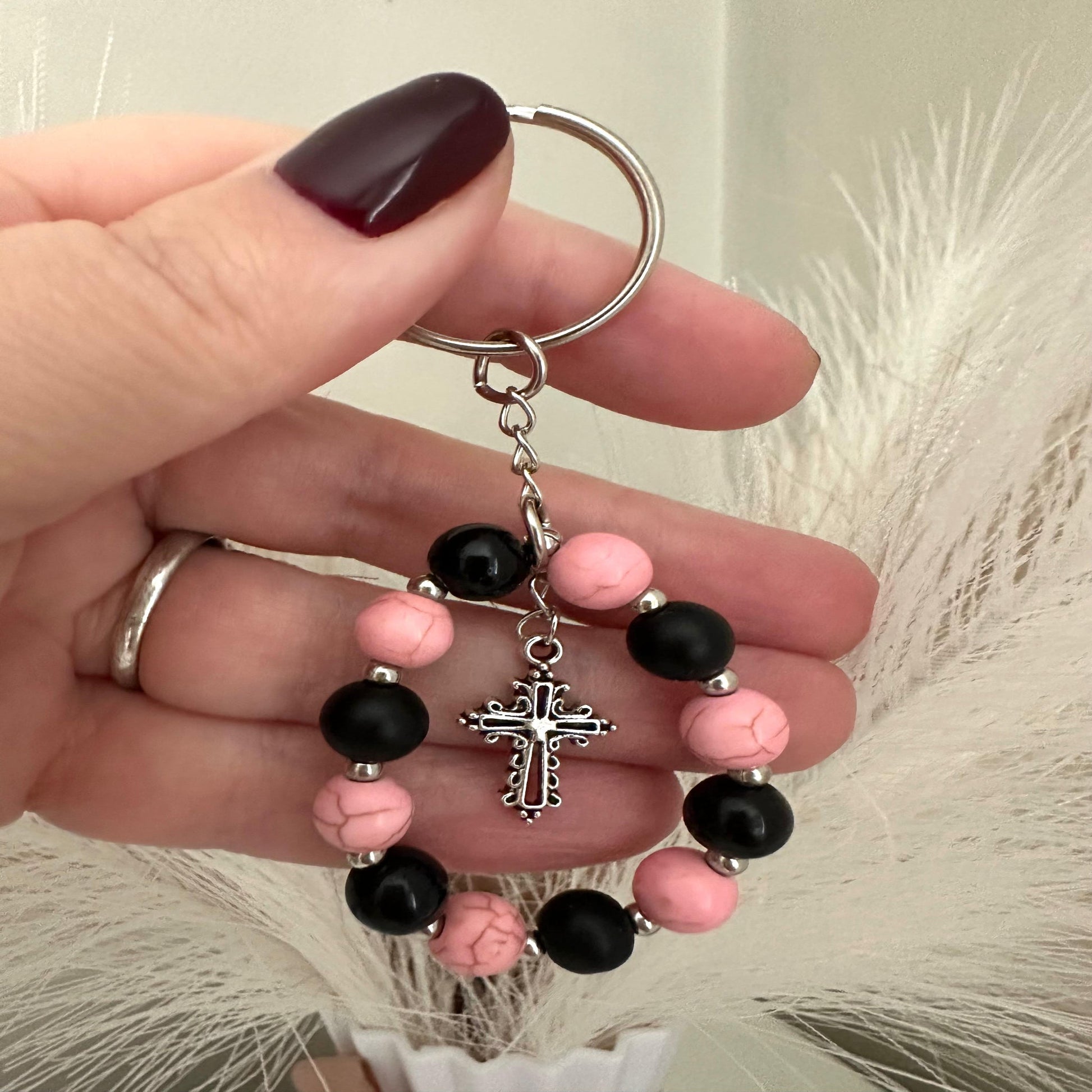 Handmade CROSS Silver Keychain