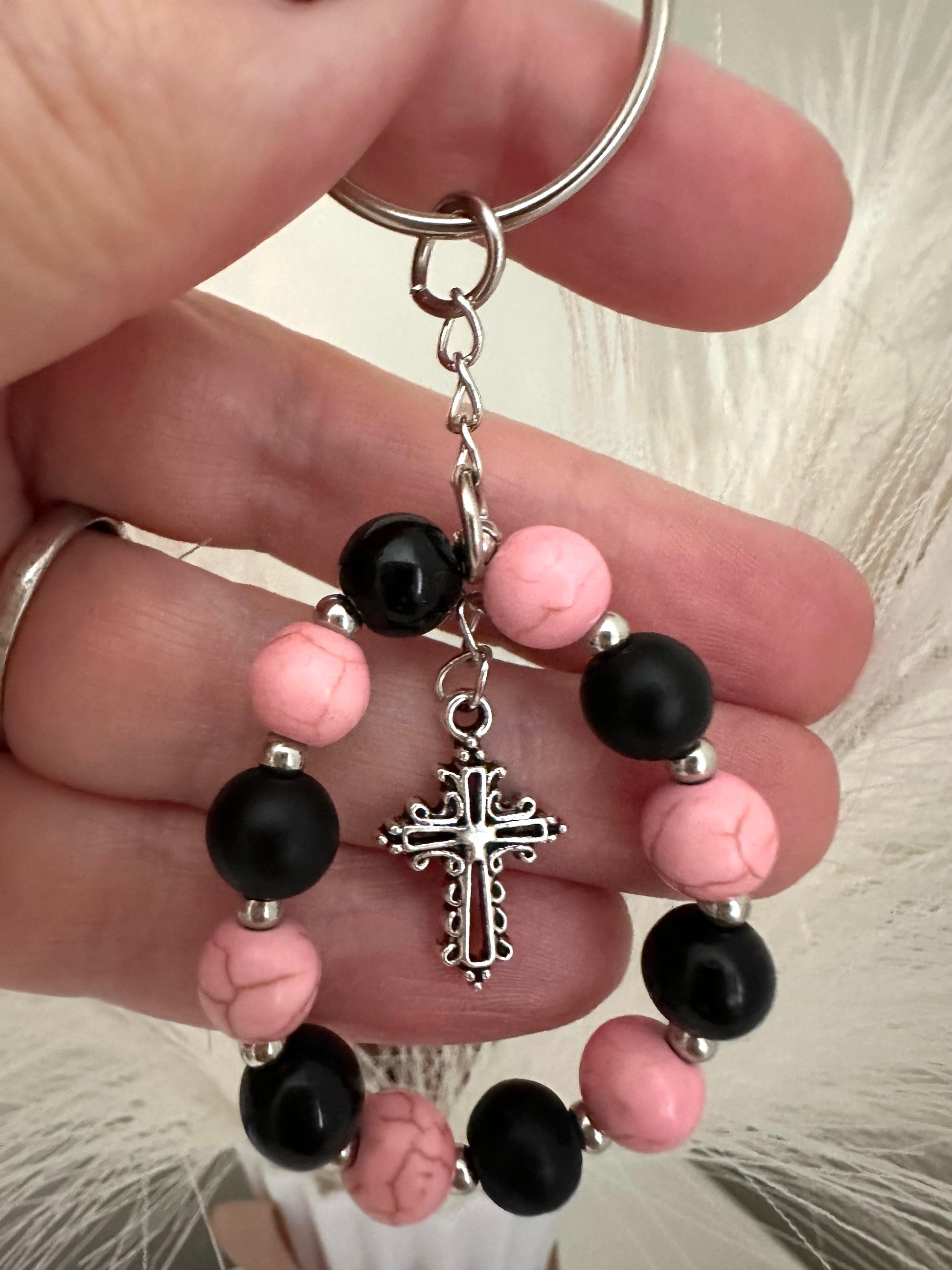 Handmade CROSS Silver Keychain