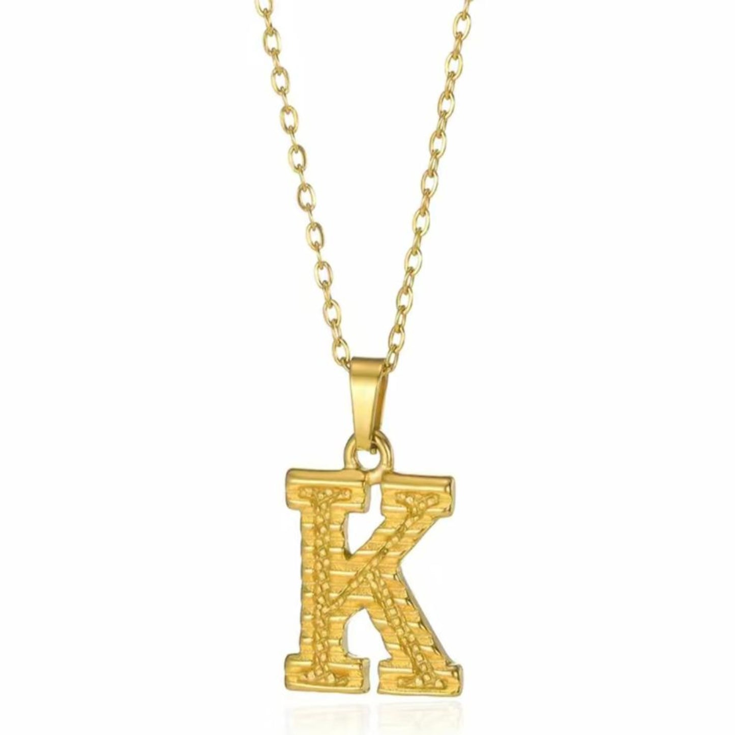 INITIAL 18 K Gold - Plated Stainless Steel Necklace