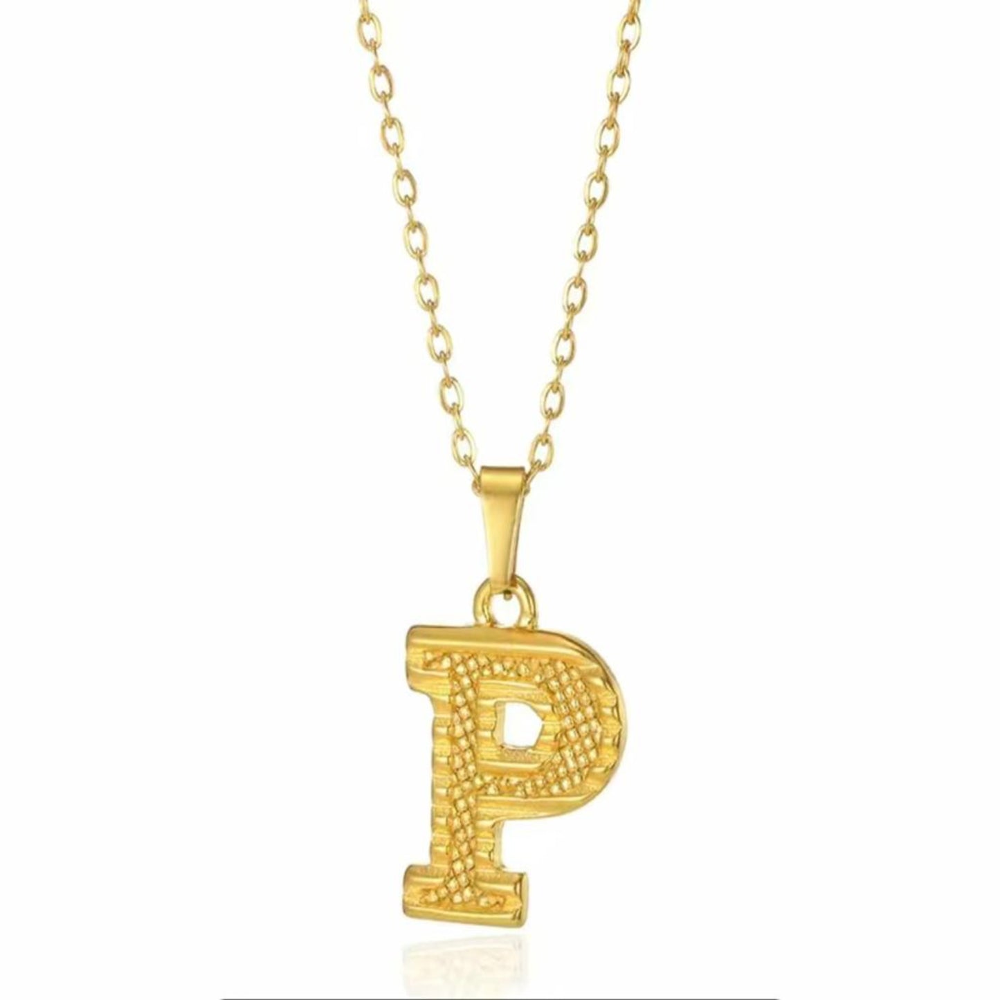 INITIAL 18 K Gold - Plated Stainless Steel Necklace