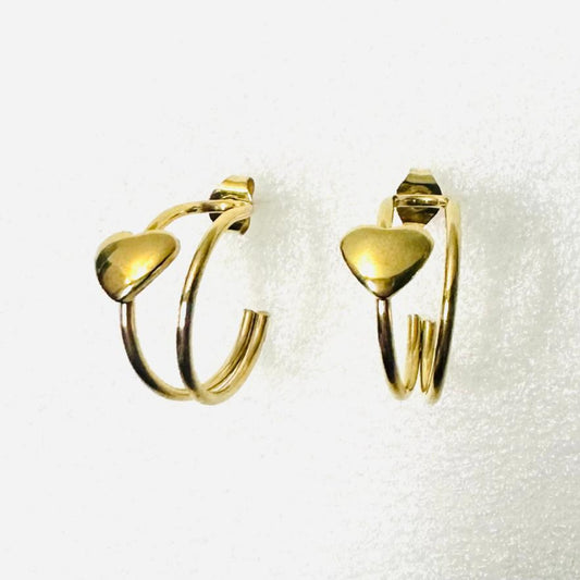 AME Gold Heart Earrings