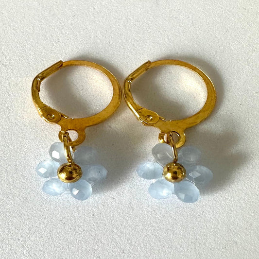 BLUE FLORAL WEAVE Handmade Earrings