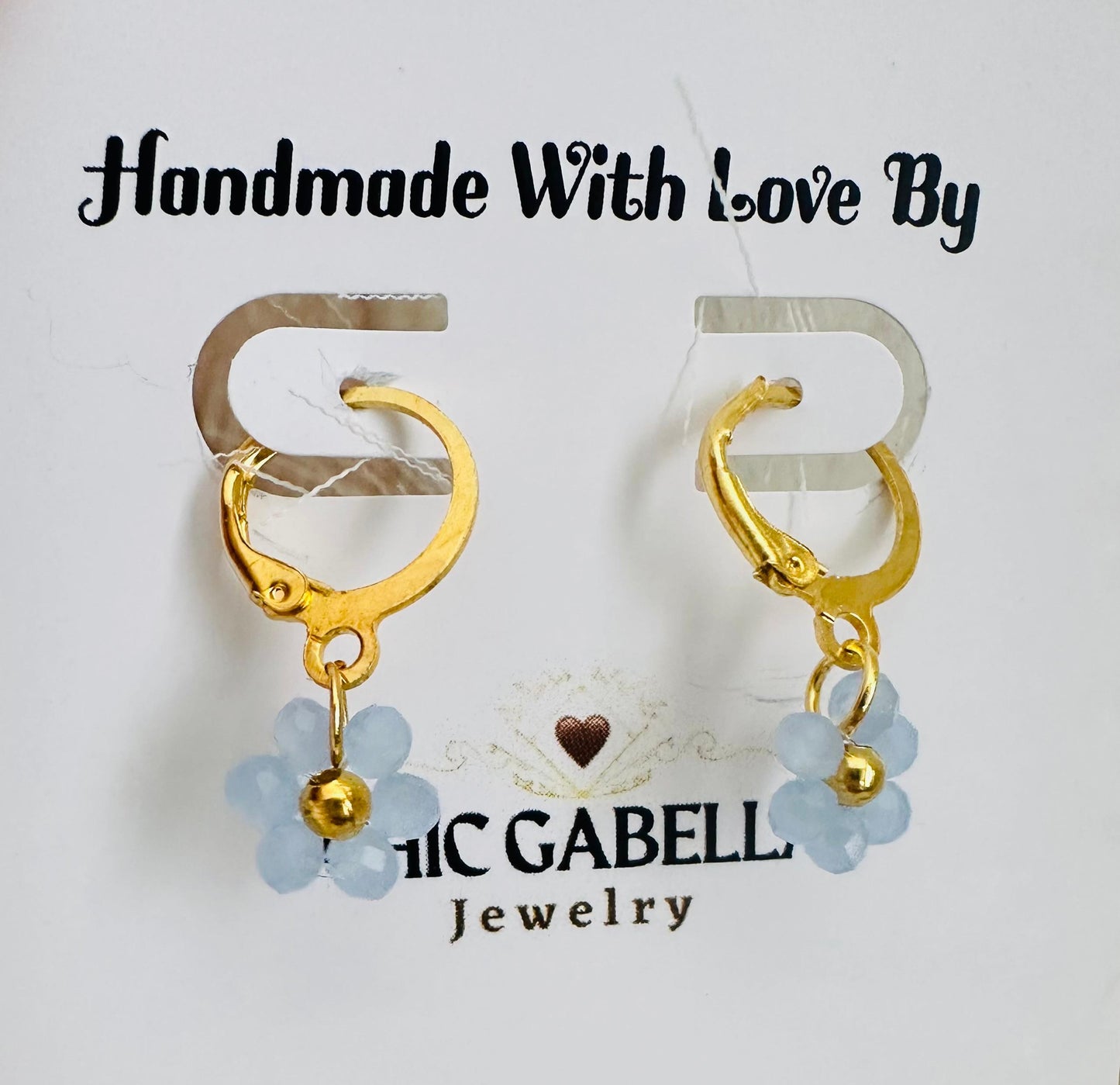 BLUE FLORAL WEAVE Handmade Earrings