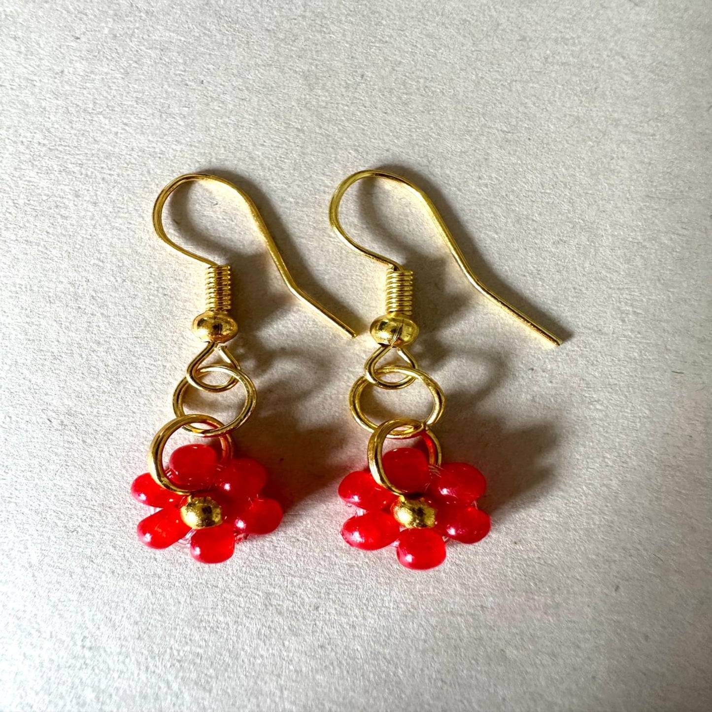 COLORFUL FLOWER Golden Earrings