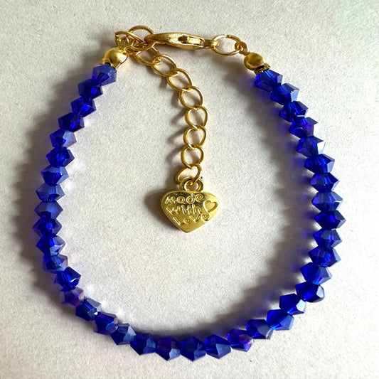 INDIGO GOLD GLASS Handmade Bracelet