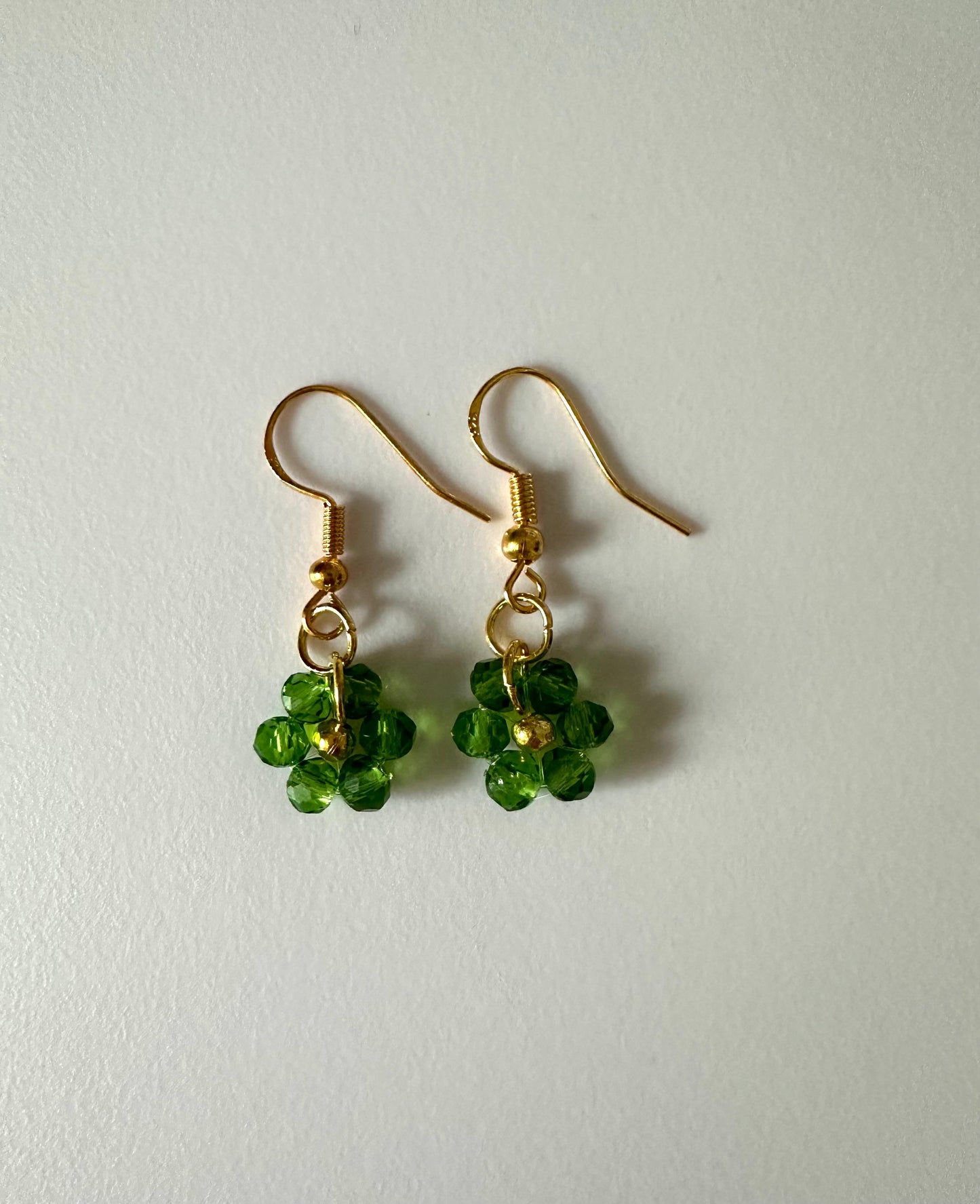 GREEN PETAL DREAM Golden Earrings