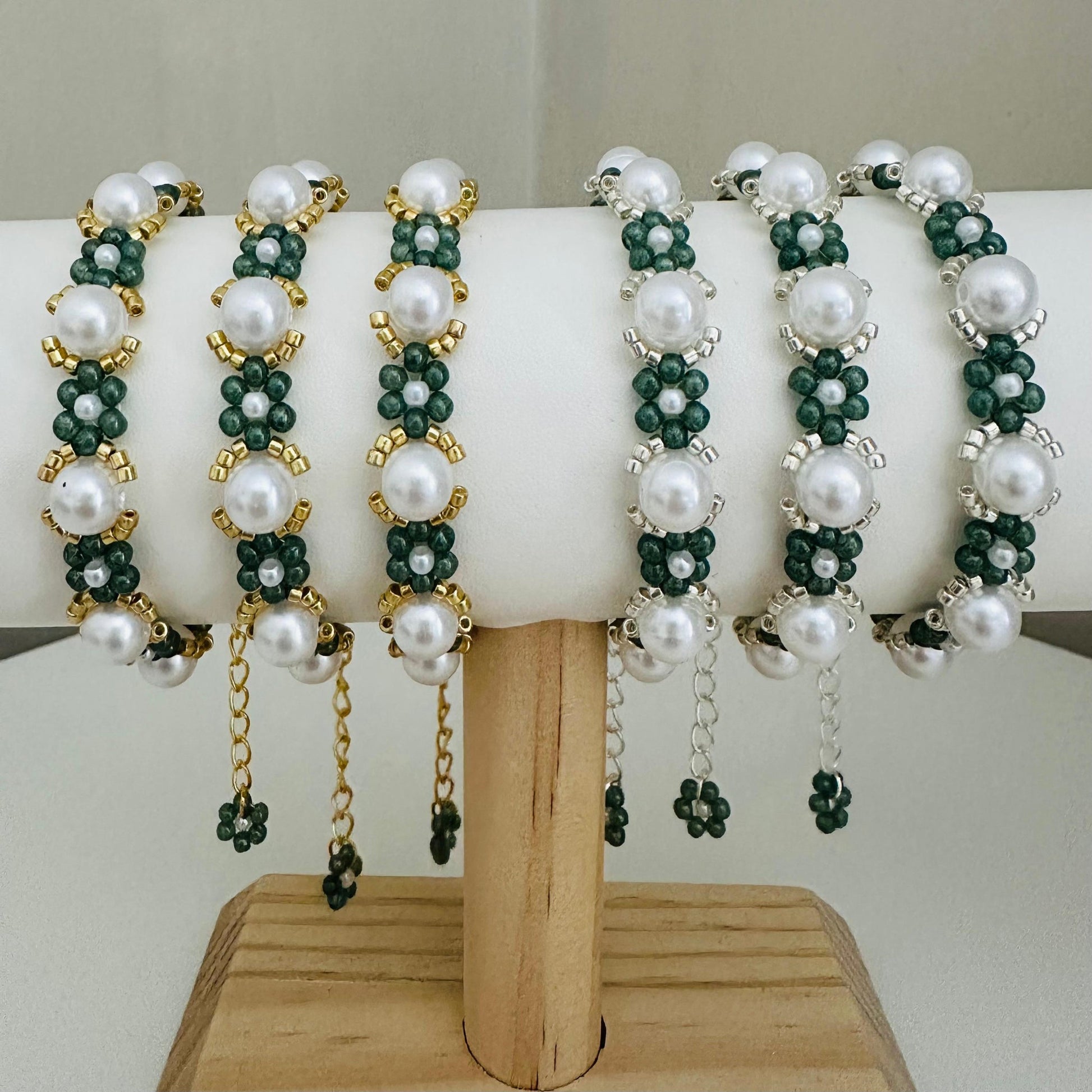 MYSTIC GARDEN PEARL Handmade Bracelet - Gold or Silver Options