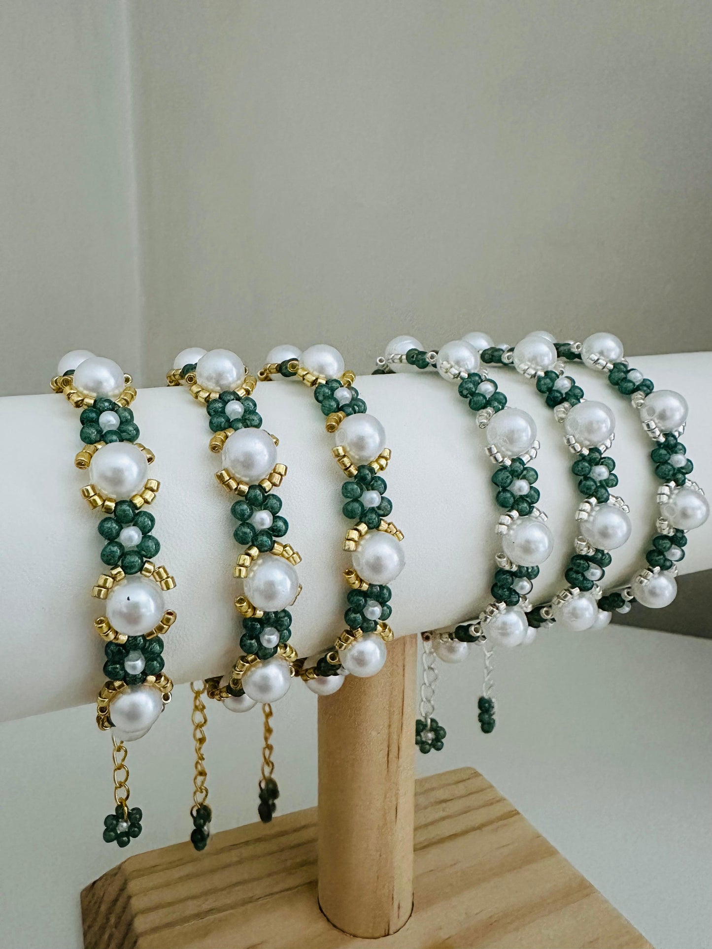 MYSTIC GARDEN PEARL Handmade Bracelet - Gold or Silver Options