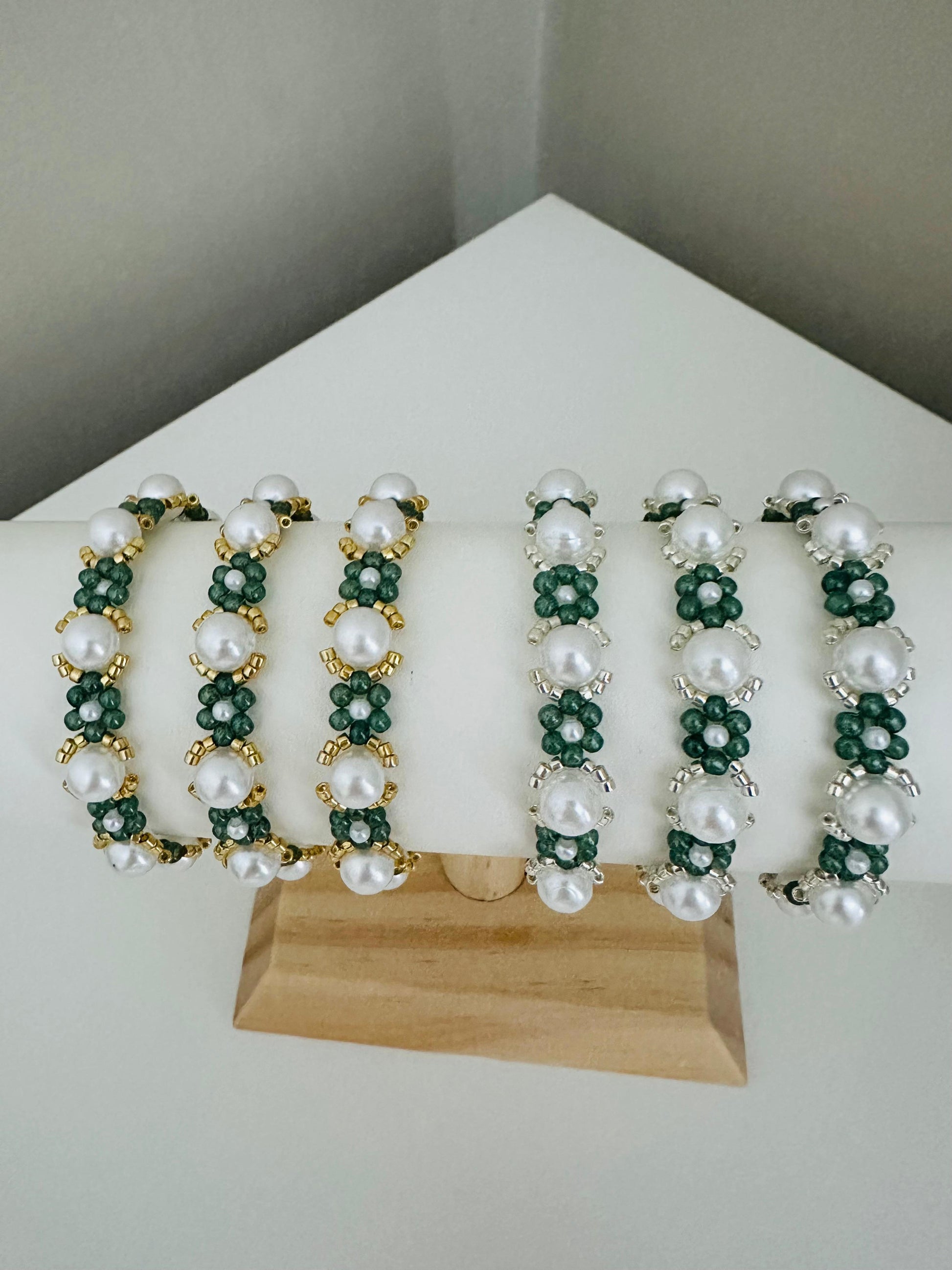 MYSTIC GARDEN PEARL Handmade Bracelet - Gold or Silver Options