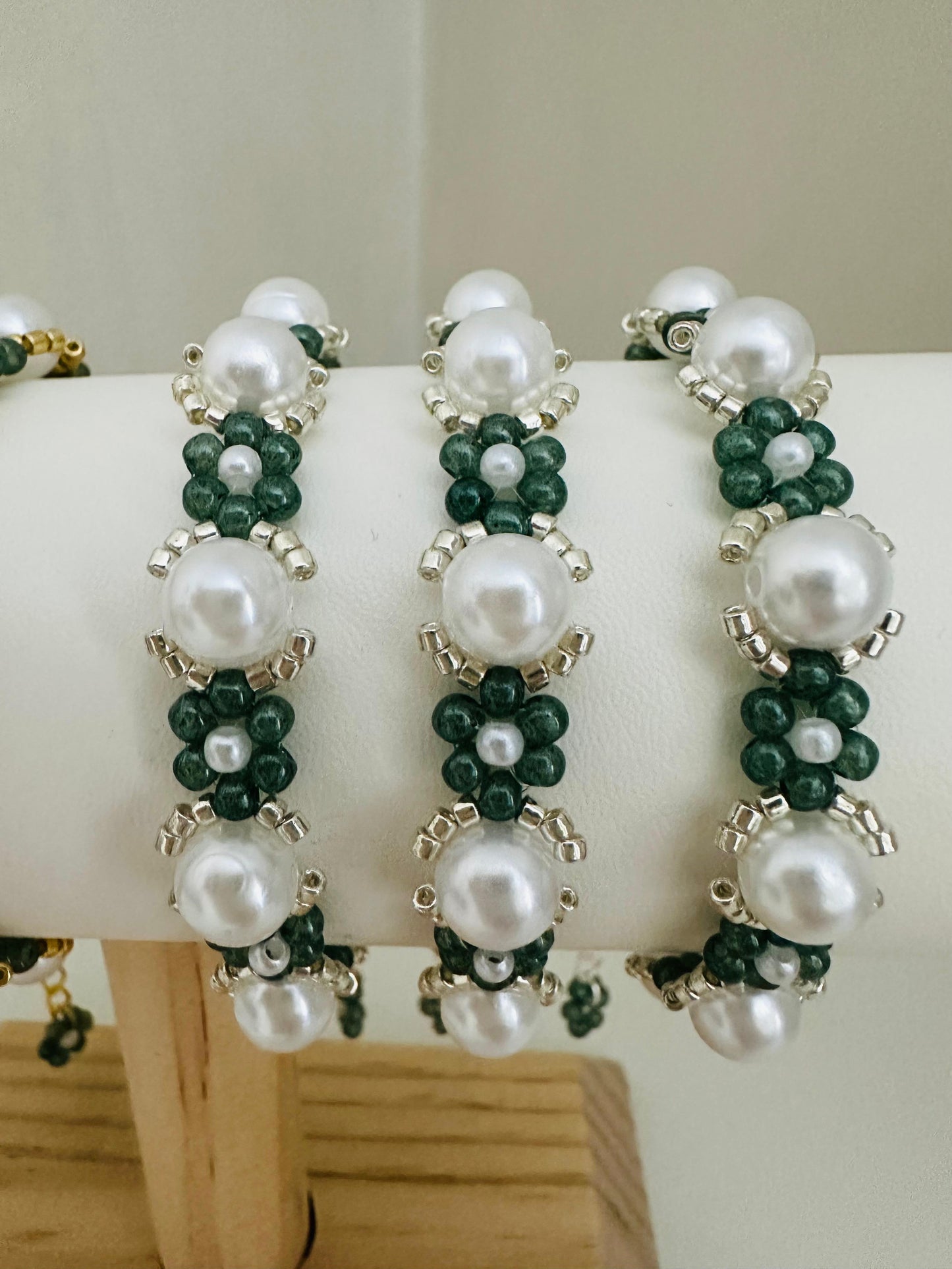 MYSTIC GARDEN PEARL Handmade Bracelet - Gold or Silver Options