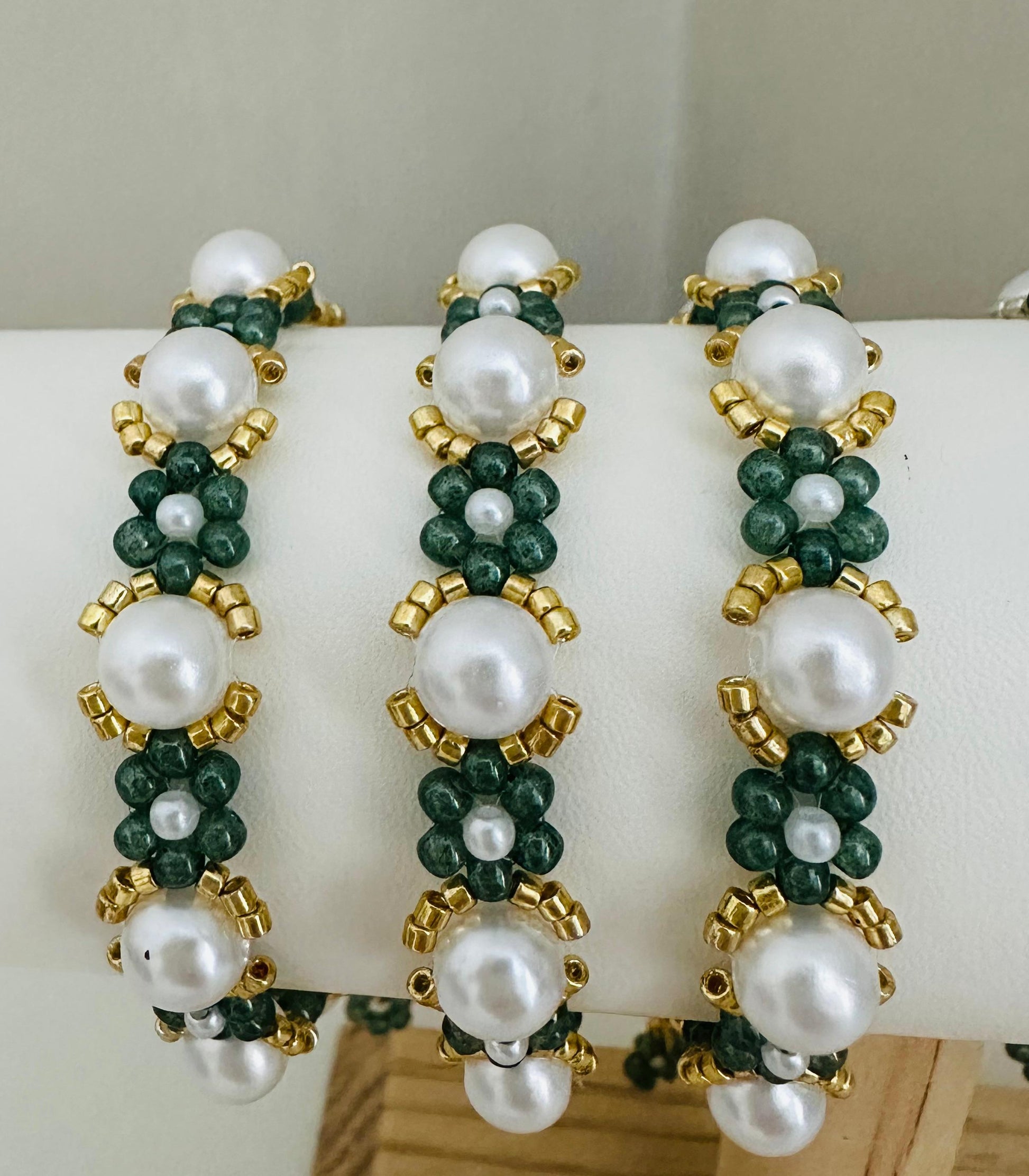 MYSTIC GARDEN PEARL Handmade Bracelet - Gold or Silver Options