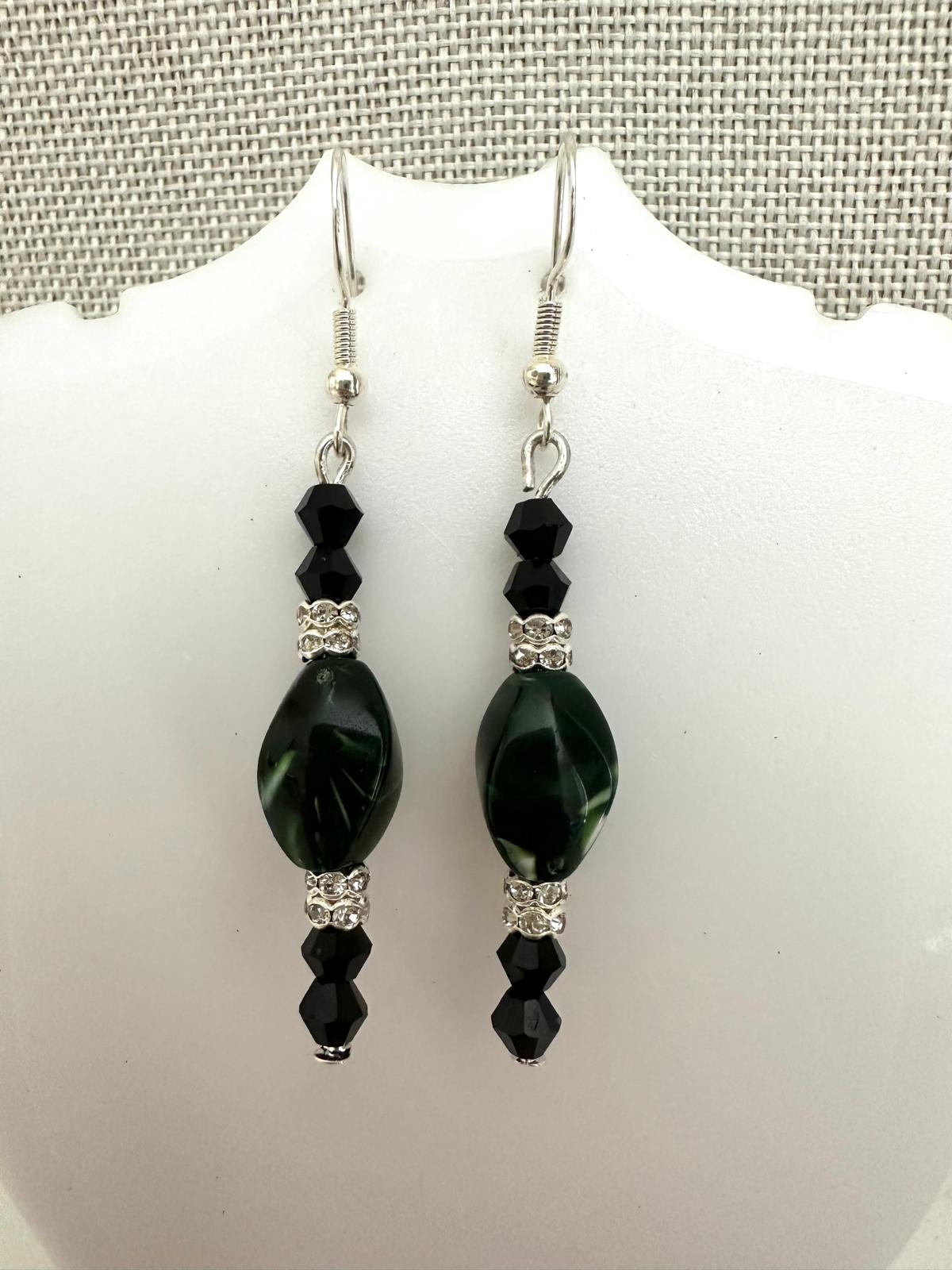 EMERALD NIGHT Silver Earrings 