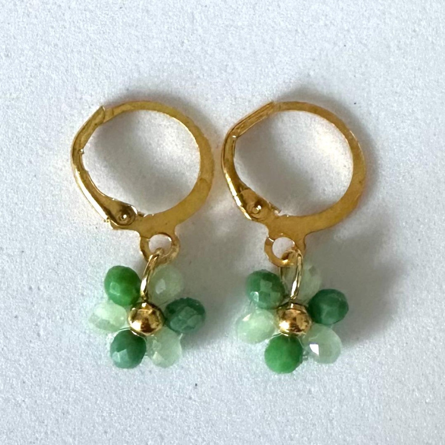 GREEN FLORAL WEAVE Handmade Earrings
