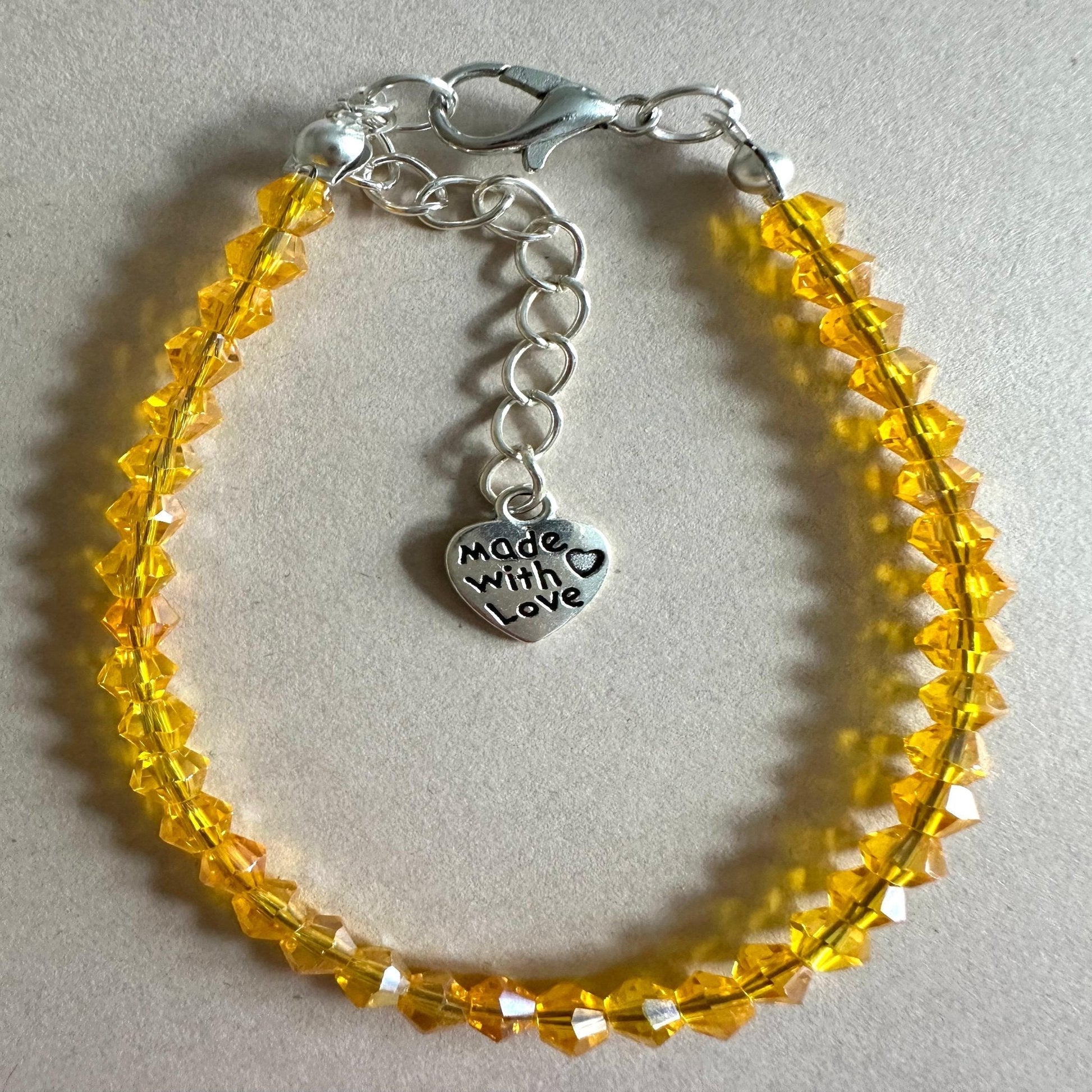 ORANGE SILVER GLASS Handmade Bracelet