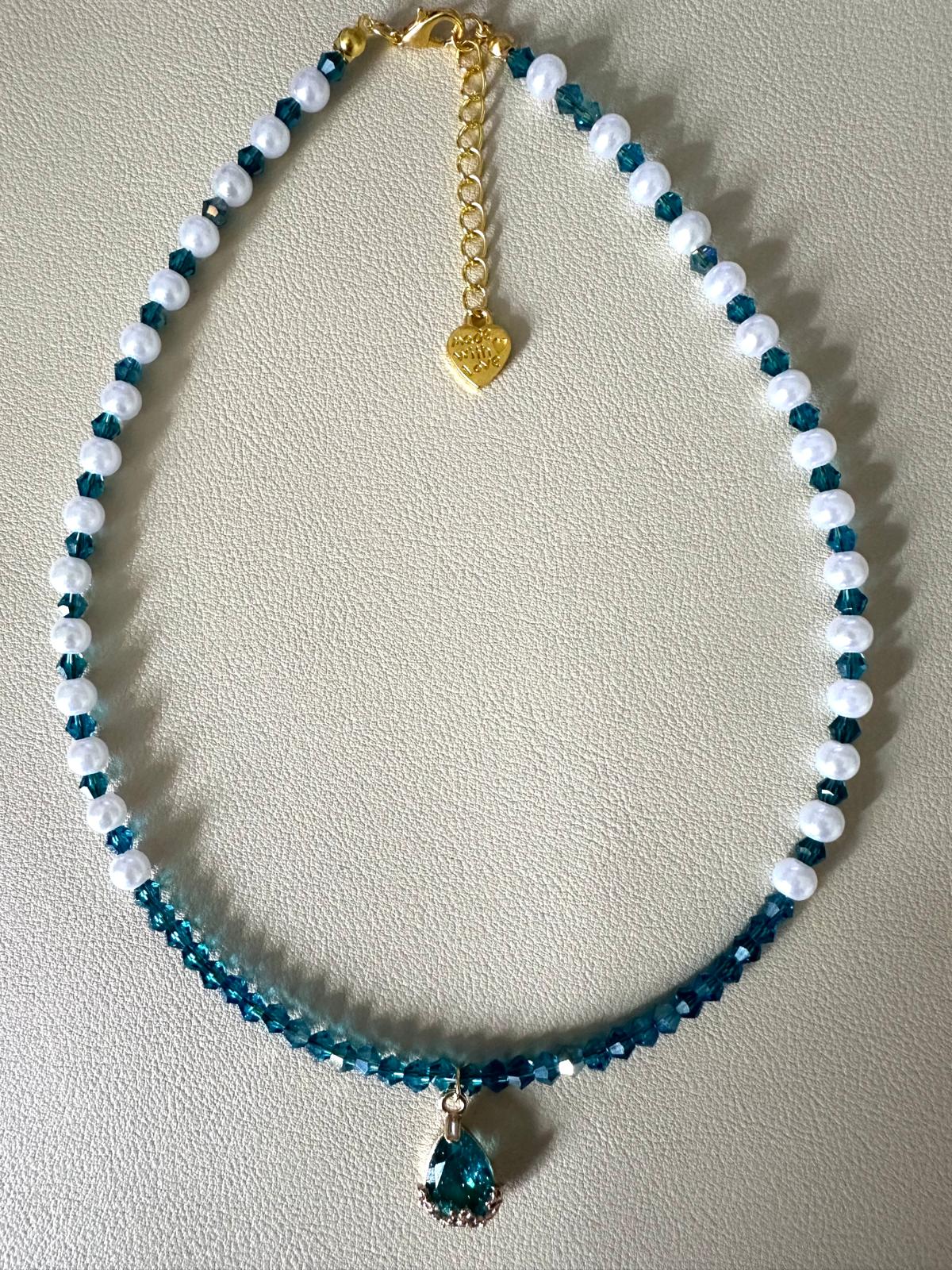 MYSTIC TURQUOISE Pearl Handmade Necklace