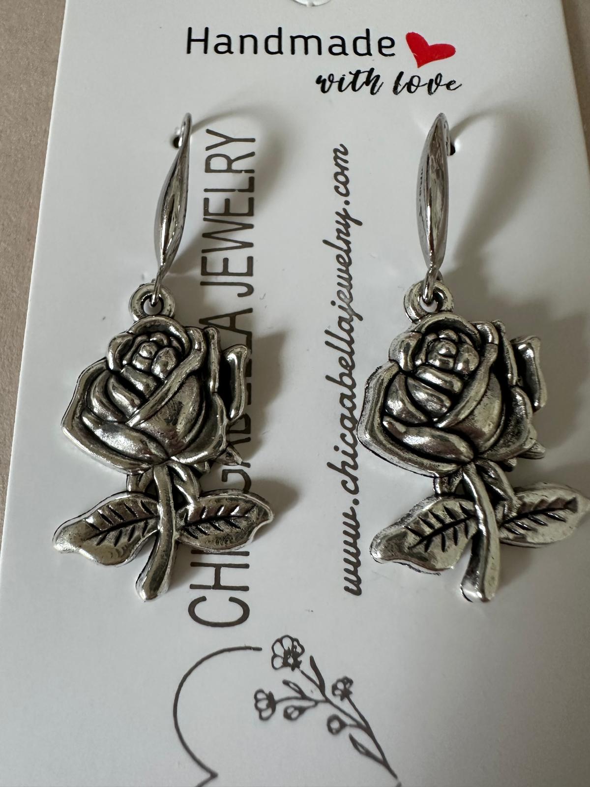 BLOOMING ROSE Silver Earrings