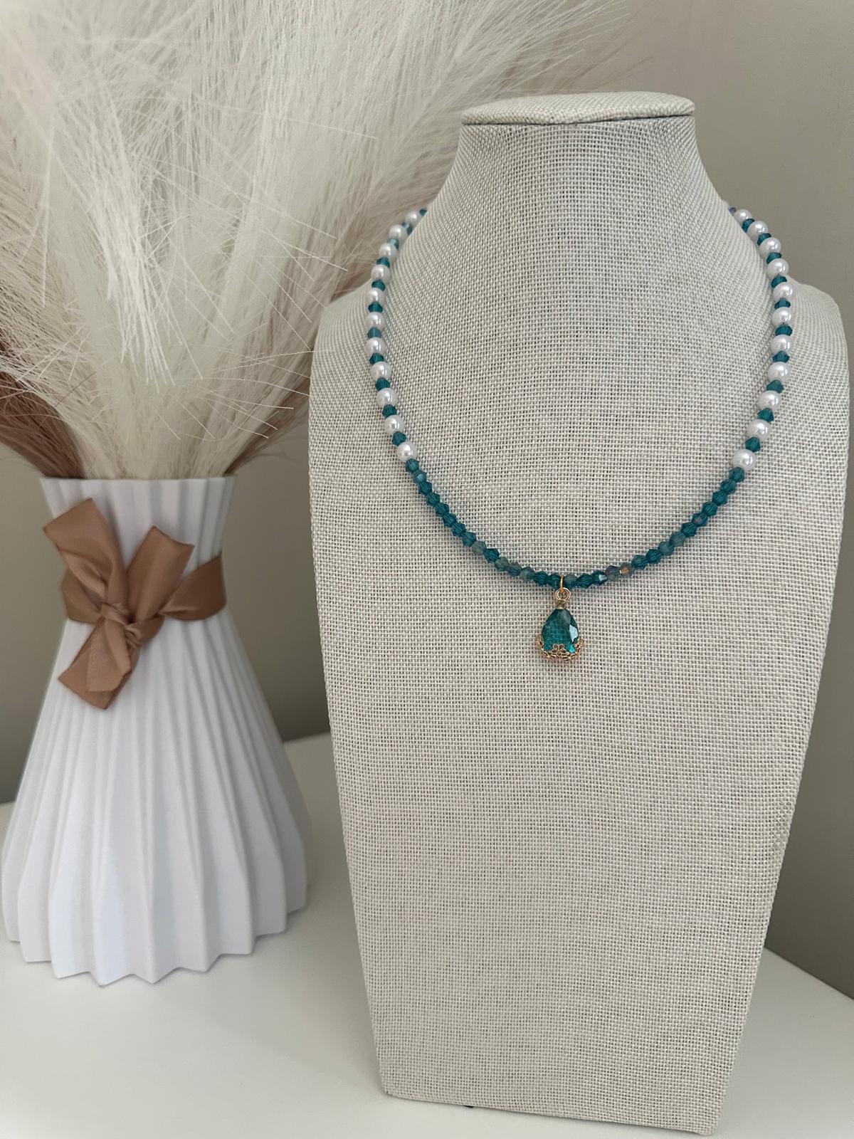 MYSTIC TURQUOISE Pearl Handmade Necklace