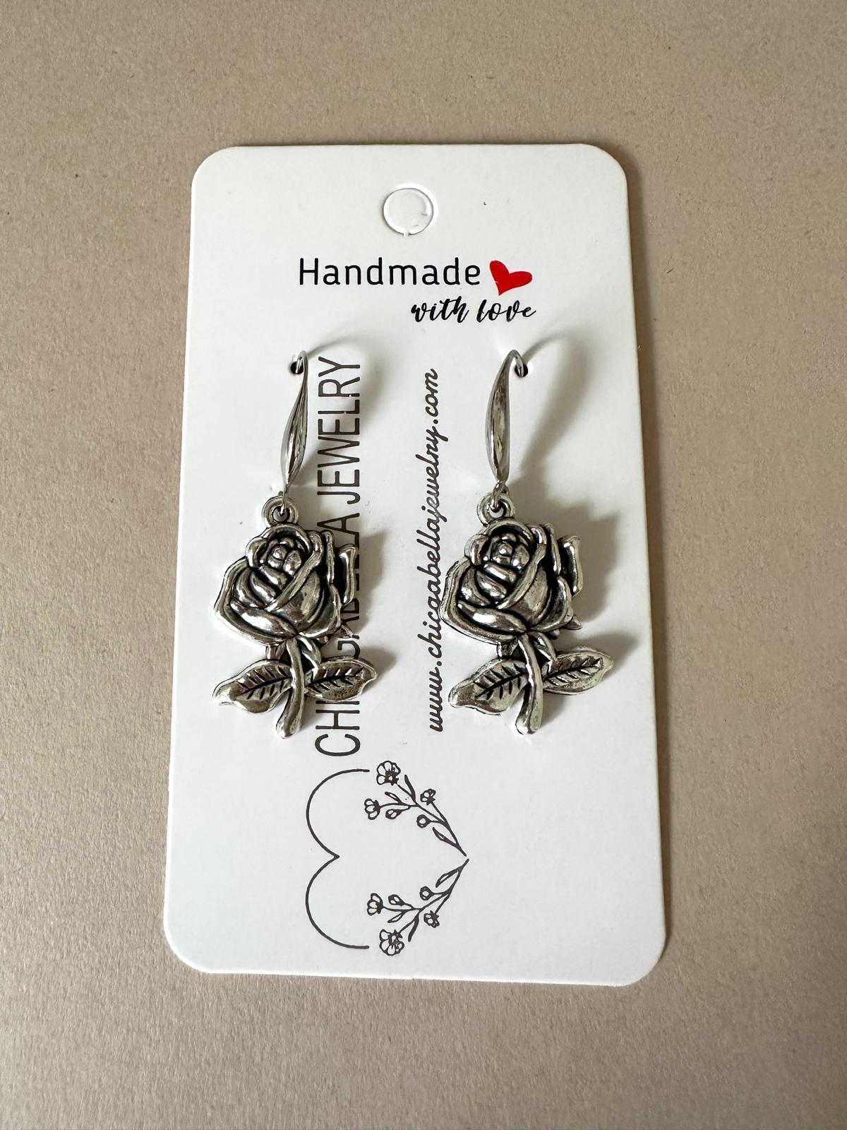 BLOOMING ROSE Silver Earrings