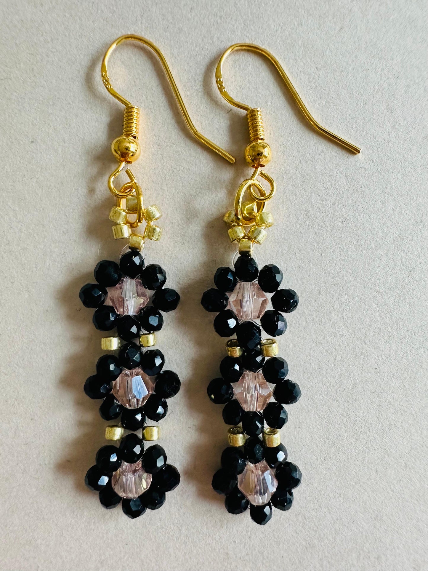 DARK FLORAL Handmade Earrings - Gold or Silver Options