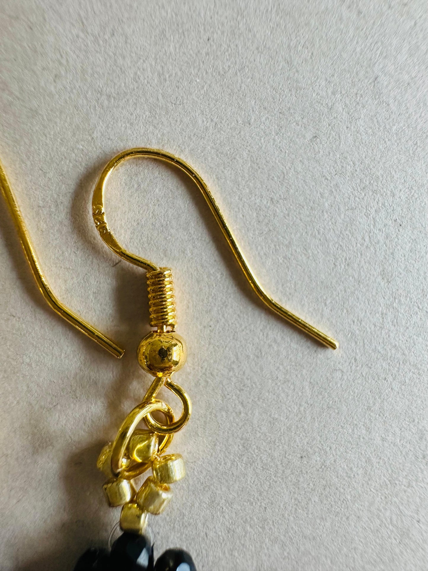 DARK FLORAL Handmade Earrings - Gold or Silver Options