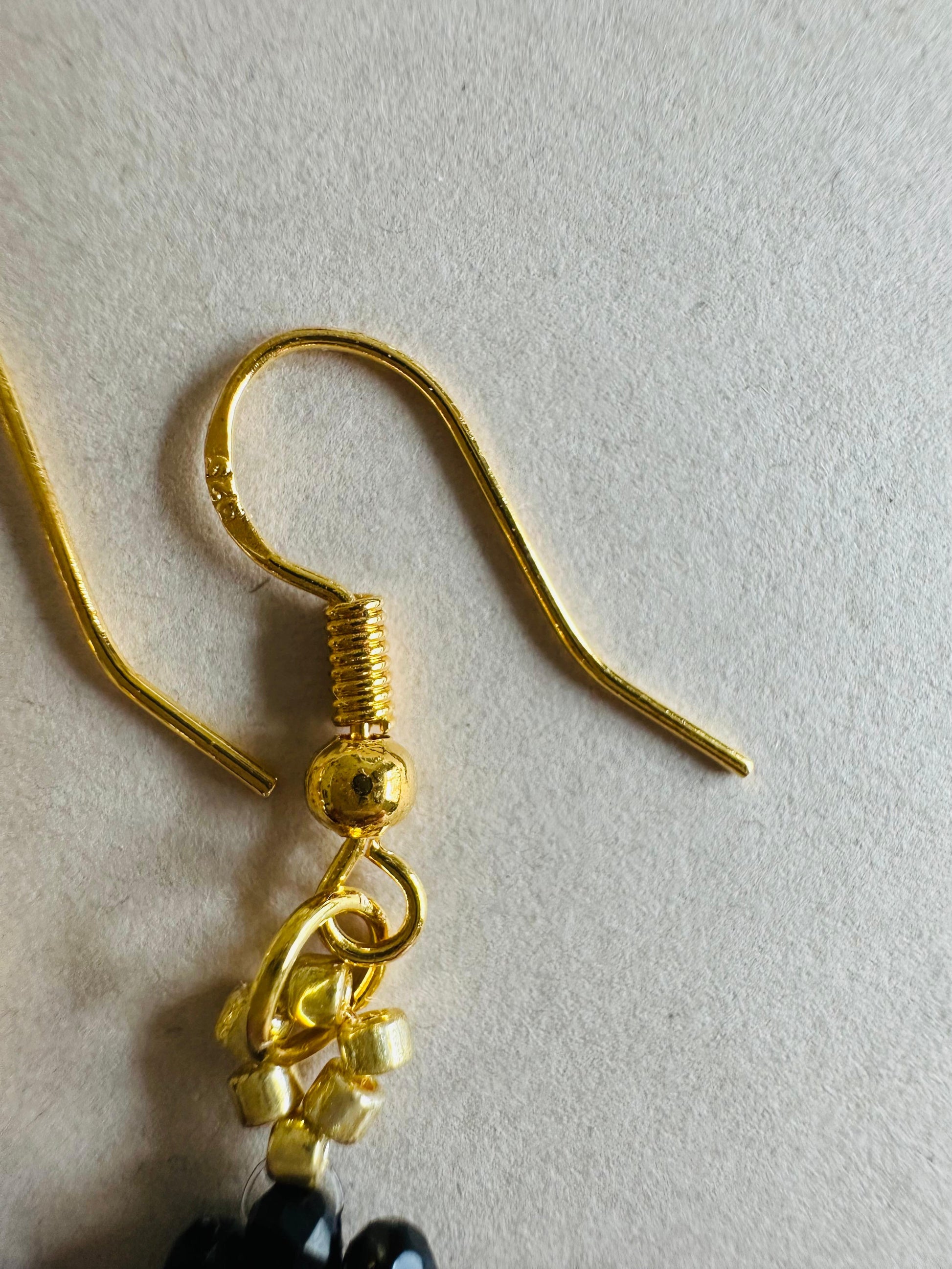 DARK FLORAL Handmade Earrings - Gold or Silver Options