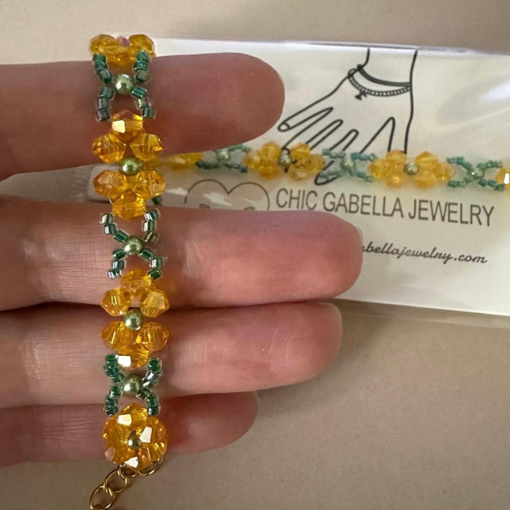 AMBER & EMERALD HARMONY Handmade Bracelet