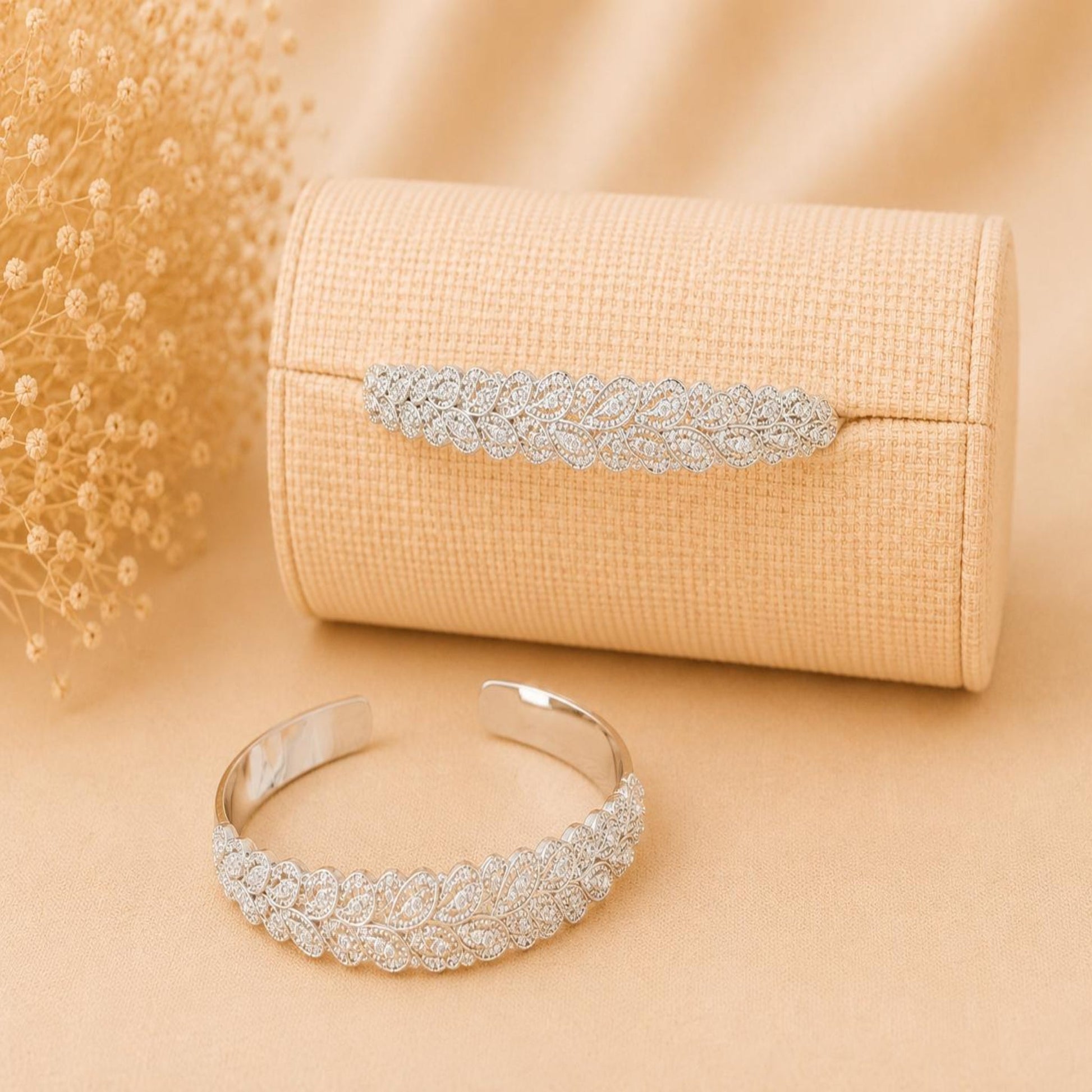 Adjustable silver-plated stainless steel bangle with cable wire design and tarnish-free finish