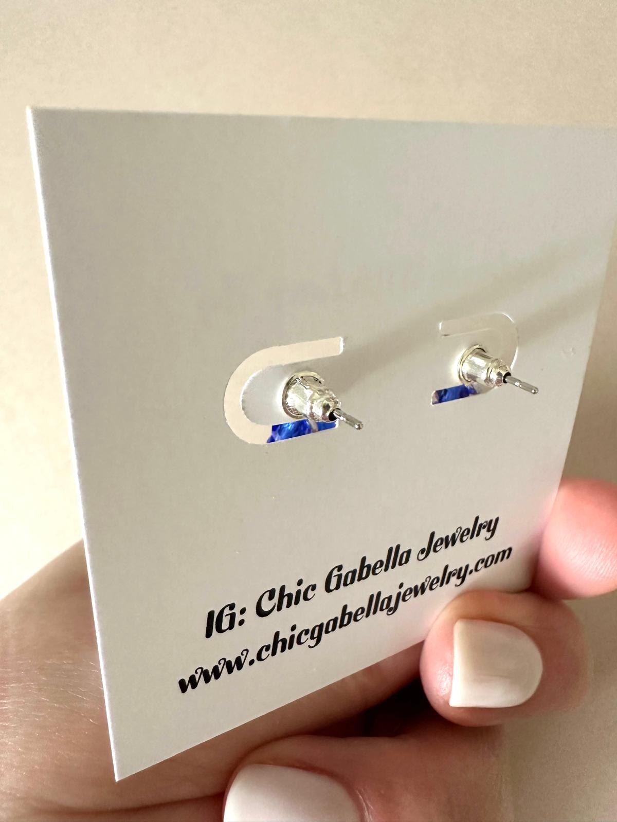 Handmade Daisy Bloom Silver Earrings with glass beads and hypoallergenic stainless steel posts